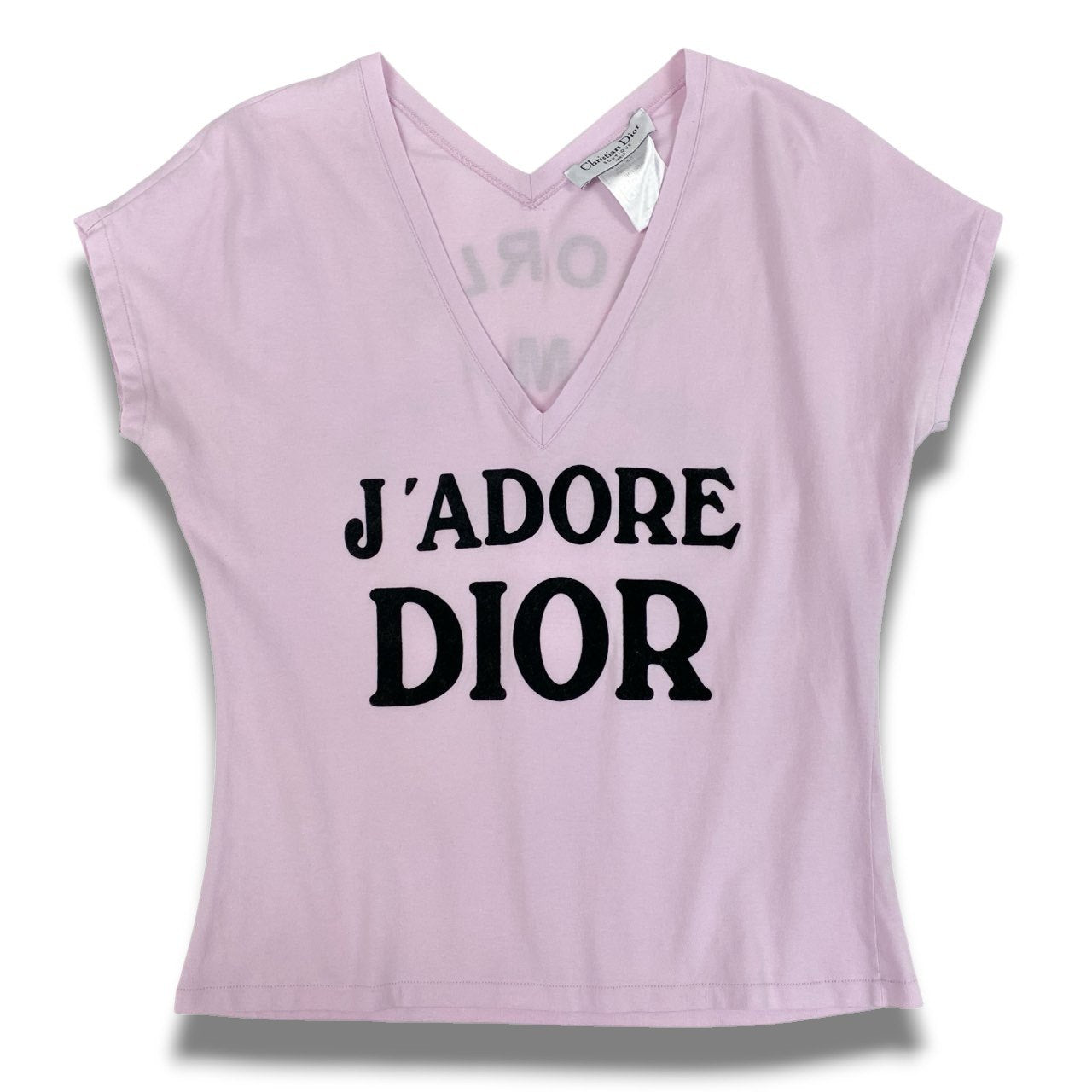 Ib2 Christian Dior クリスチャンディオール ガリアーノ期 J’ADORE ロゴ 半袖Tシャツ カットソー 3H16155400 38 ピンク コットン レディースu02t