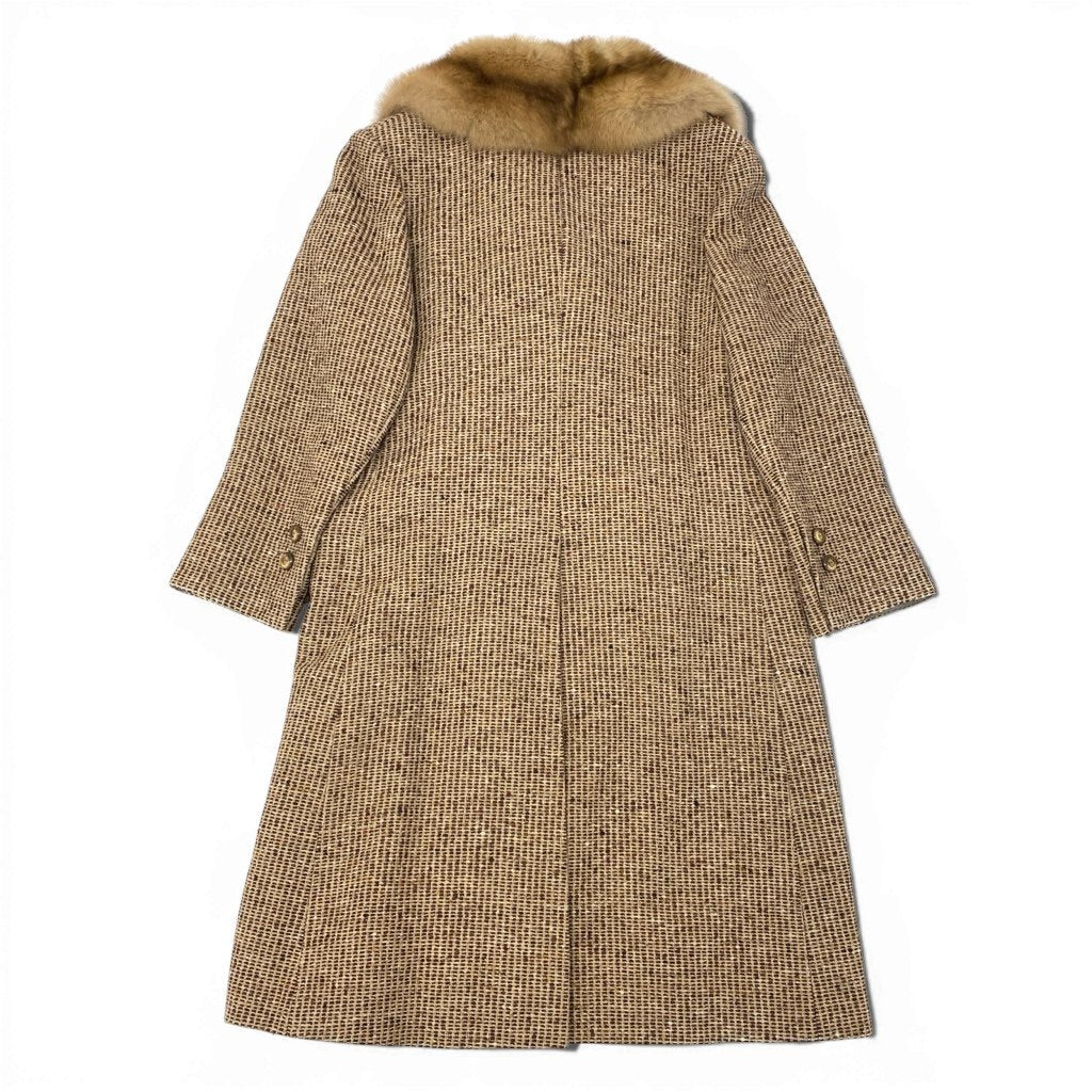 3l27 Christian Dior クリスチャンディオール セーブルファー ヴィンテージ ロングコート 茶系 最高級本毛皮 MINK FUR Vintaget18r
