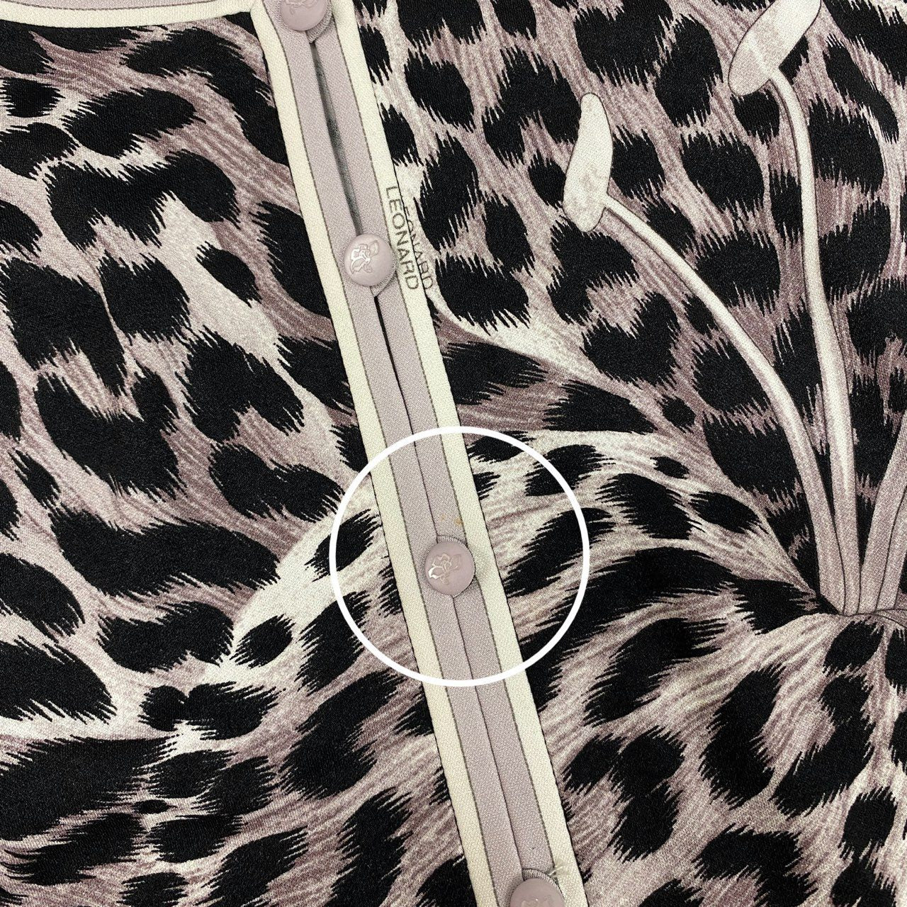 69k7  LEONARD レオナール  チュニックワンピース 7分袖 総柄 フラワーモチーフ カンカン素材 レディース 女性用 L マルチカラーo07t