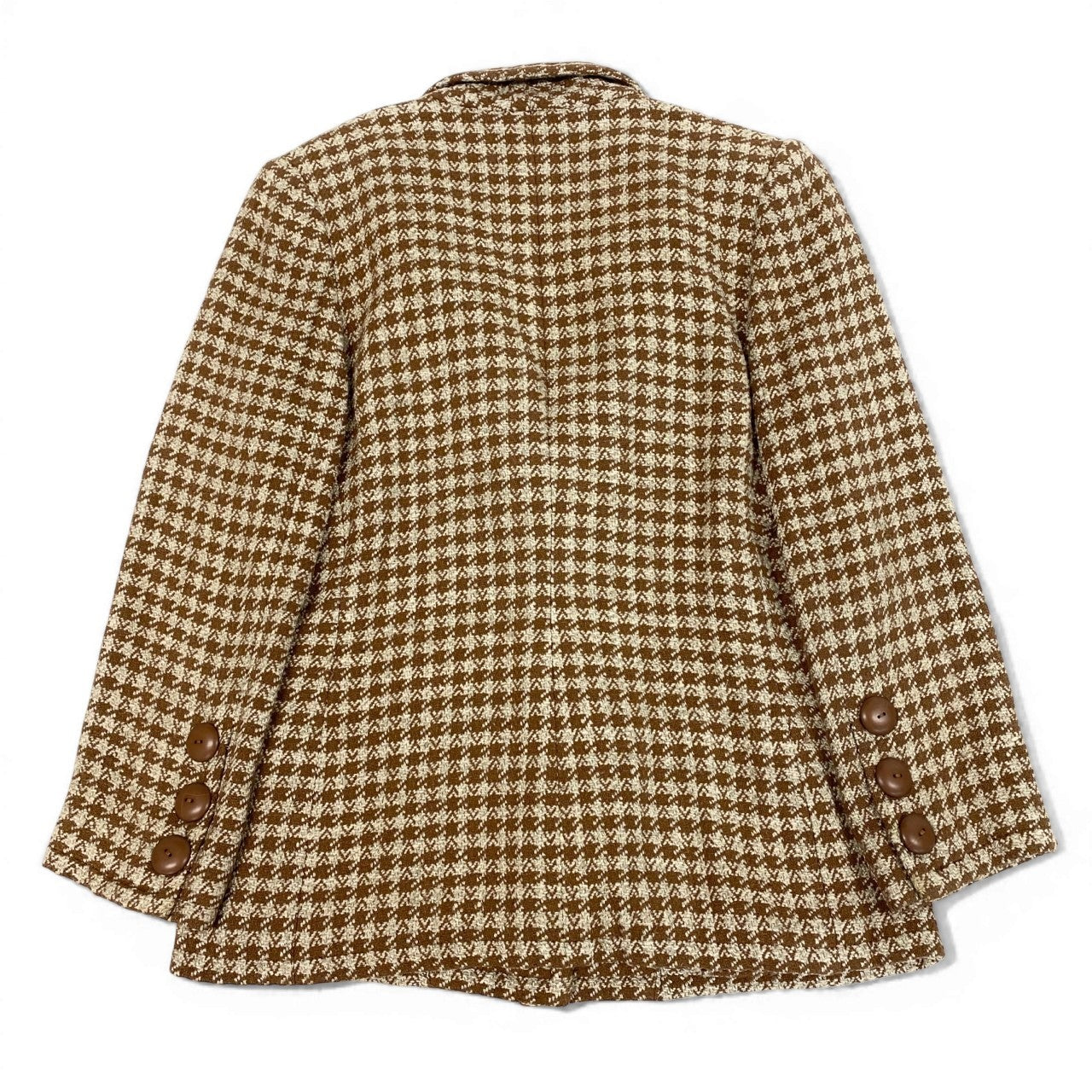 68d13 GIVENCHY ジバンシー テーラードジャケット ツイードジャケット 千鳥格子 ブラウン ベージュo07t