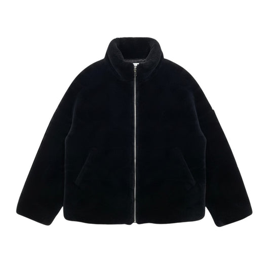 27j16 【美品】 sulvam サルバム 19aw ビッグファージャケット ファイクファーブルゾン SK-Y05-600 サイズS ブラック メンズu02t