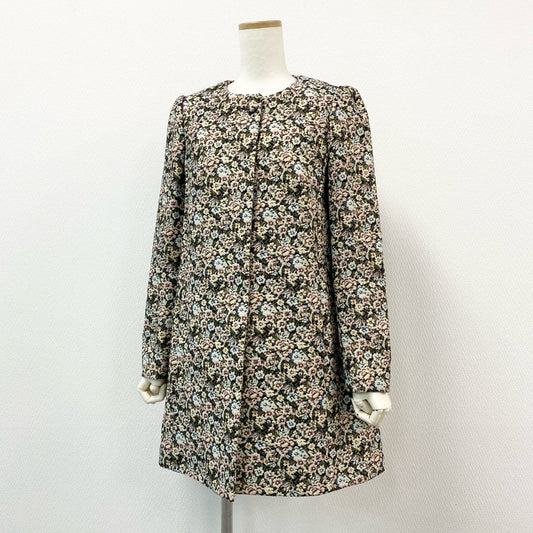51f2 【美品】 RED VALENTINO レッドヴァレンティノ ゴブラン織り 花柄コート 薄手コート ラメジャガード サイズ42 マルチカラー レディース
