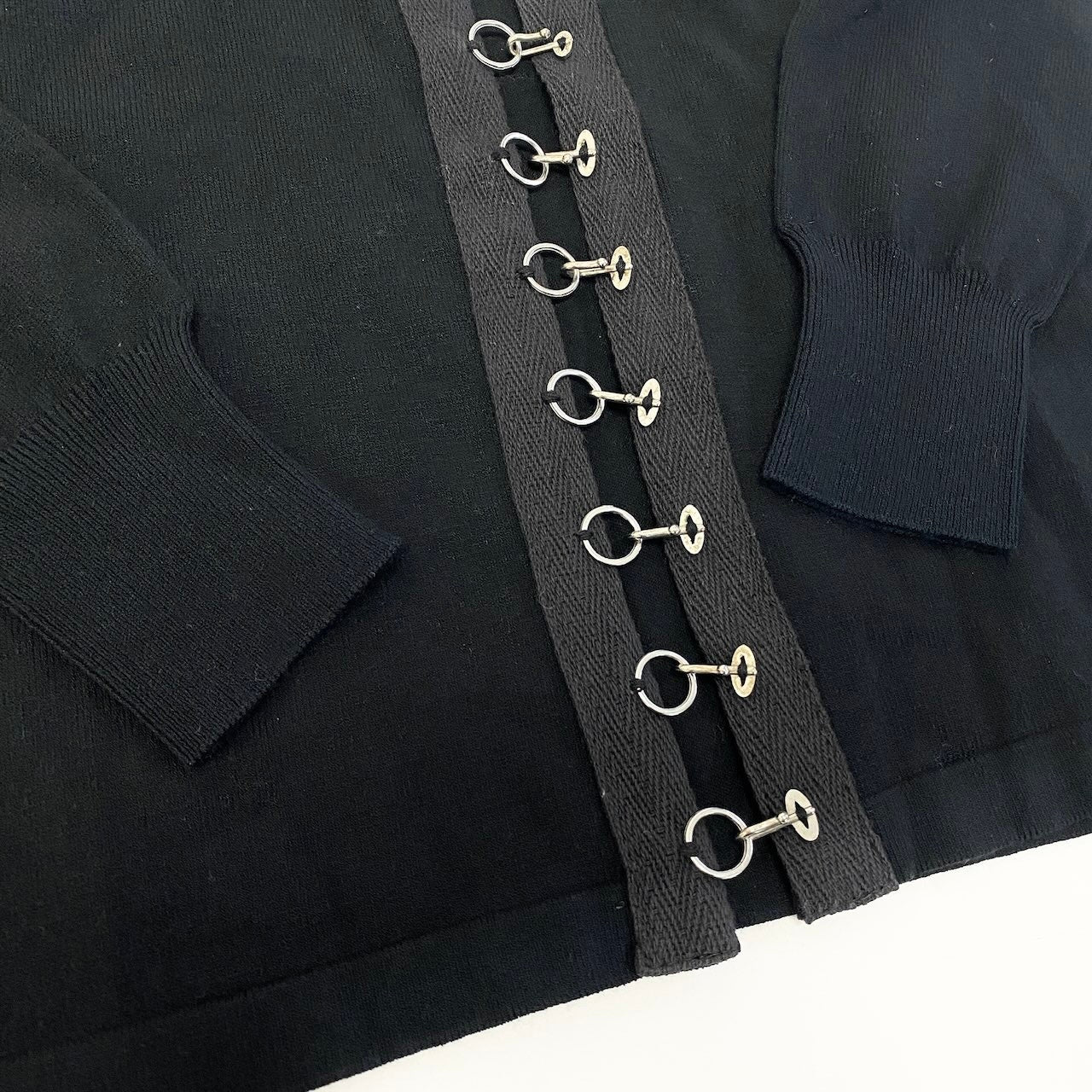 Ed22 【美品】DOLCE&GABBANA ドルチェアンドガッパーナ ロングスリーブニットカーディガン トップス 2AW KC54 40サイズ ブラック レディース 女性用k02i