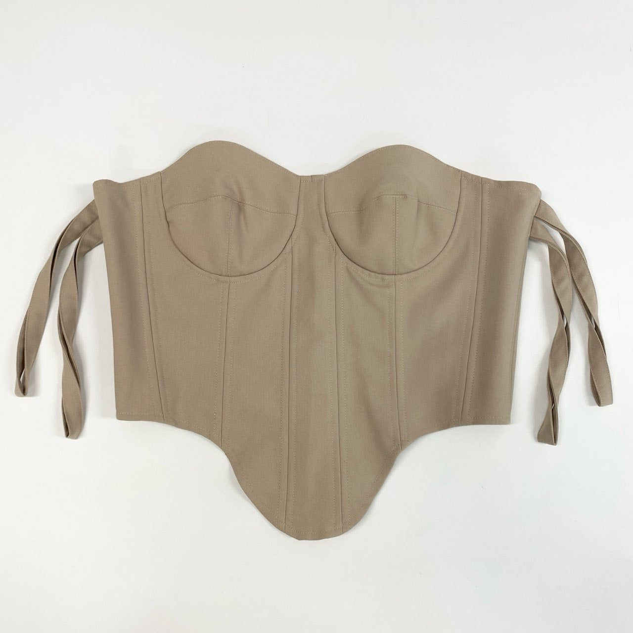 60j27《極美品》rokh ロク 22SS クロップドコルセット オフショルダートップス R0CA202 38サイズ ベージュ レディースu02t