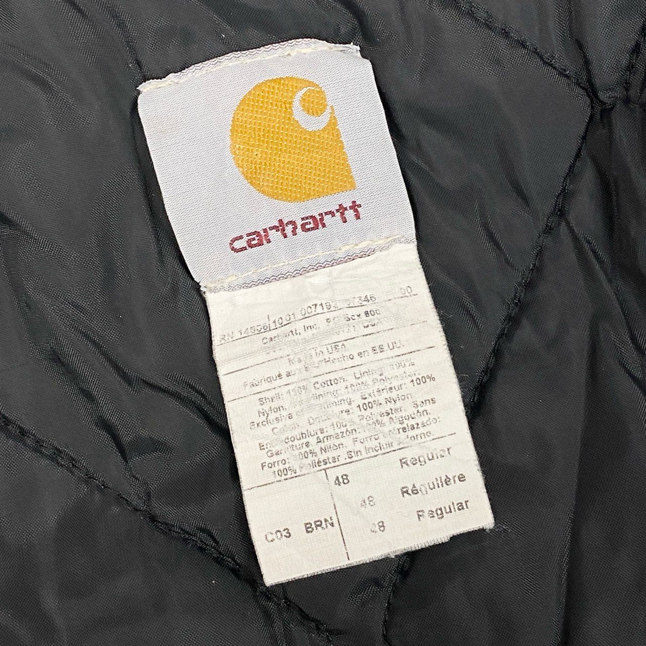 78a4 Carhartt カーハート Traditional Arctic Duck Coat トラディショナル ダックコート ジャケット USA製 C03 BRN 48 キャメル コットン