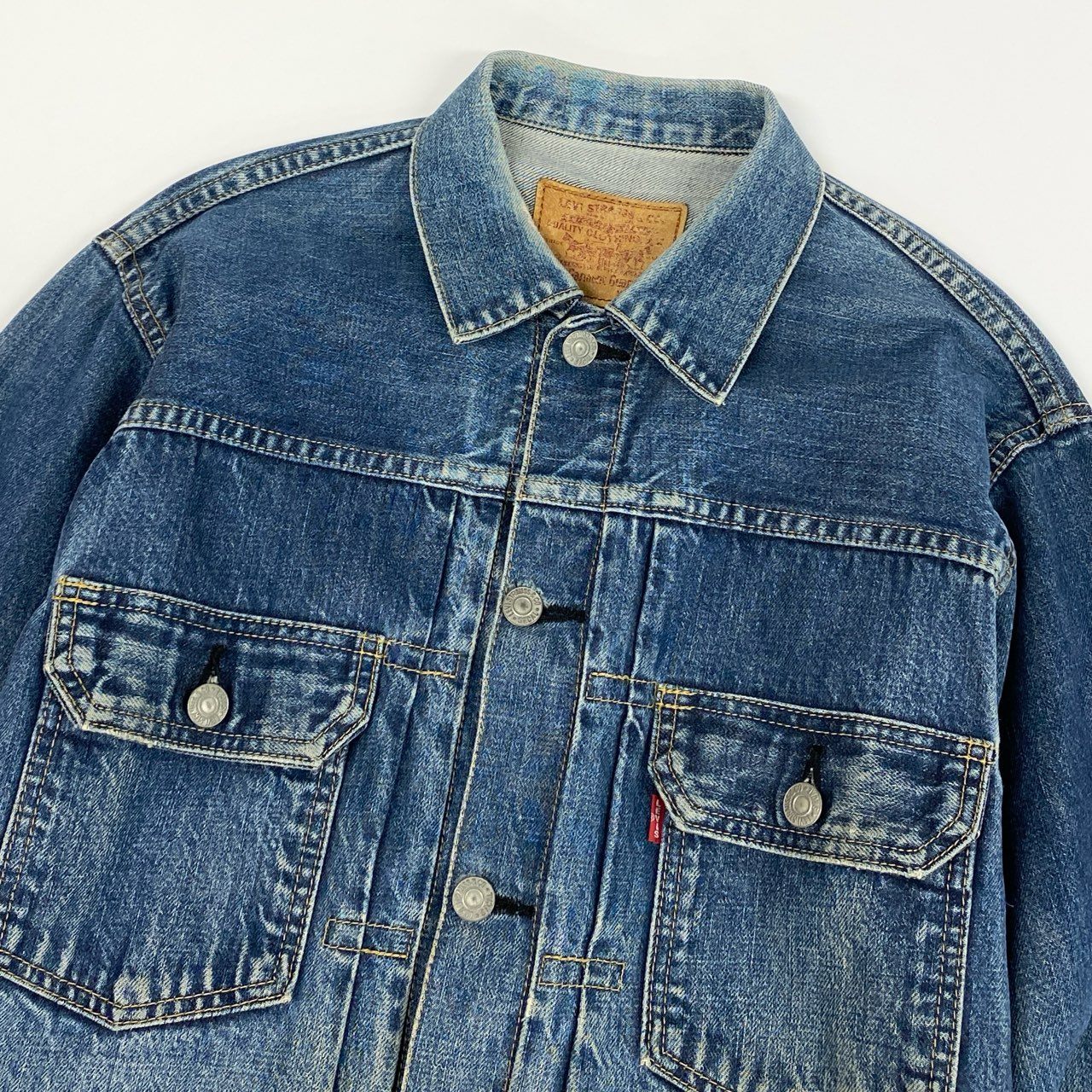 12i26 Levi’s リーバイス 雰囲気◎ 507 デニムジャケット Gジャン J22 赤耳 サイズ40 インディゴブルー メンズu02t