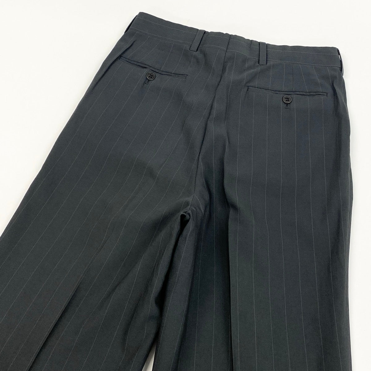 72f2 GIORGIO ARMANI LE COLLEZIONI ジョルジオアルマーニ vintage セットアップスーツ ダブルブレスト ストライプ柄 ウールシルク混 サイズ46 グレー メンズ 紳士服u02t