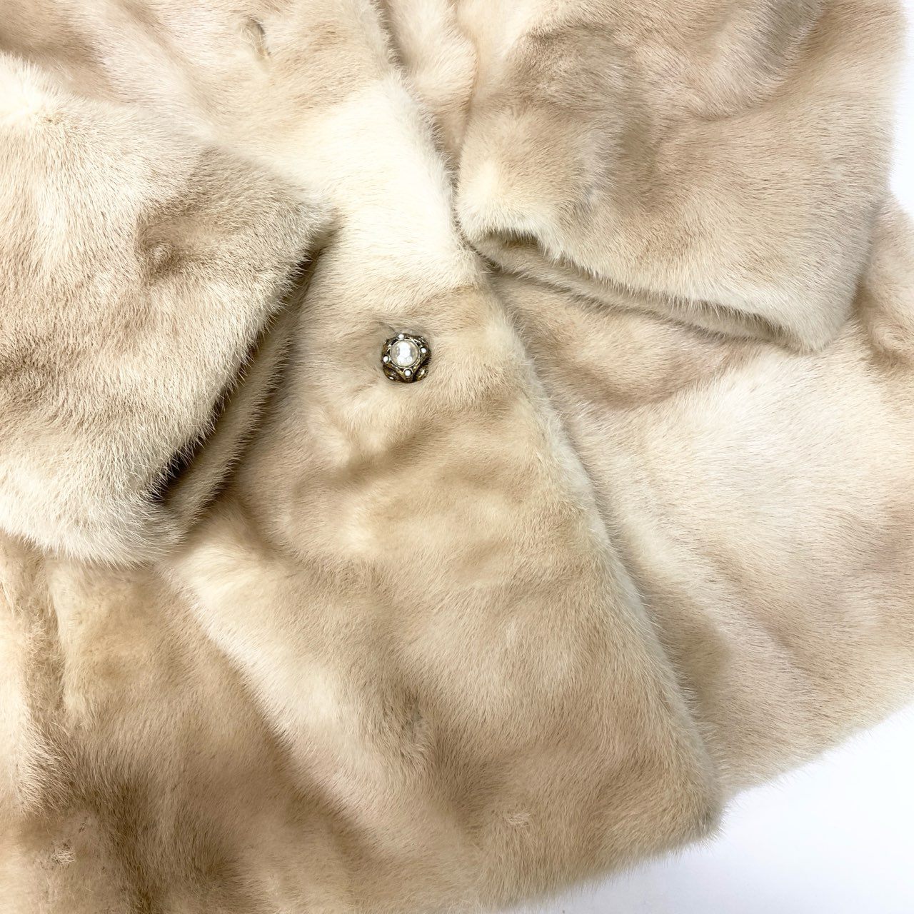 51c14 パールミンク ファーコート サイズF ホワイト 本毛皮 Pearl Mink Fur Coat リアルファー 毛質◎t18r