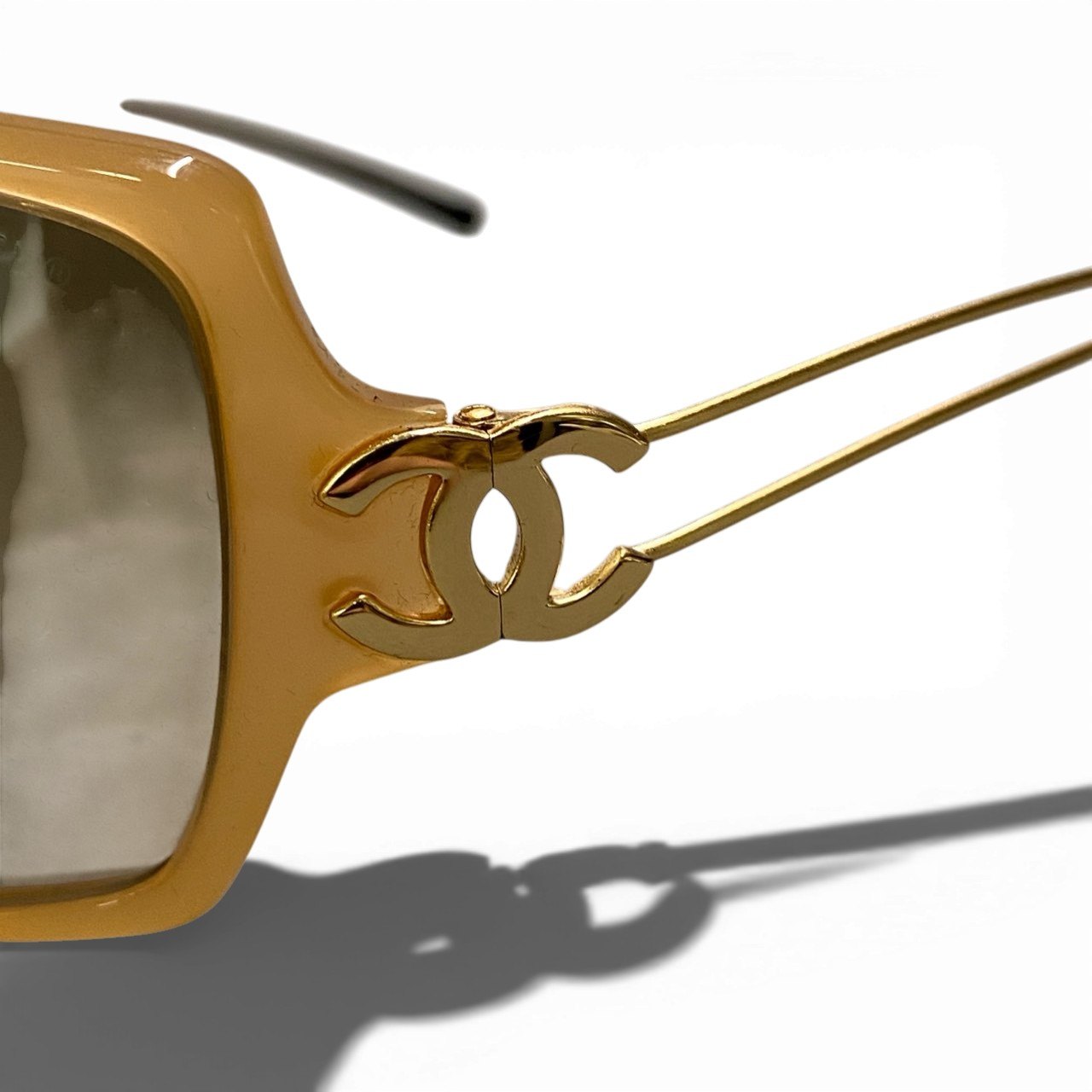 b15 CHANEL シャネル ココマーク サングラス アイウェア 5037 63□16 ベージュ系 レディースta1