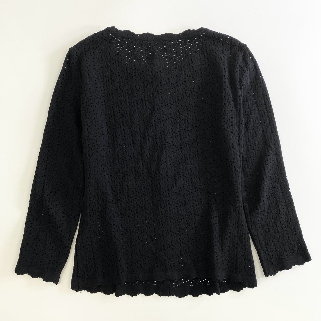 86j11 《美品》 FOXEY フォクシー Flower Lace Cardigan フラワーレースカーディガン 33744 38 ブラック 日本製