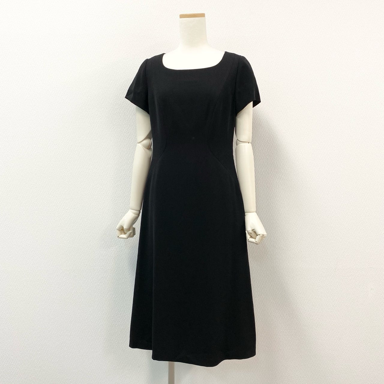 78i11 Sybilla シビラ 日本製 フレンチスリーブ ワンピース ドレス ロング丈 バックジップ Lサイズ ブラック レディースk02i