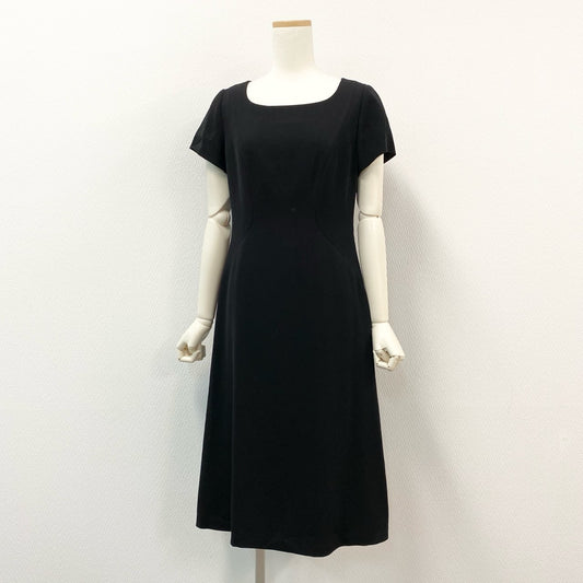 78i11 Sybilla シビラ 日本製 フレンチスリーブ ワンピース ドレス ロング丈 バックジップ Lサイズ ブラック レディースk02i