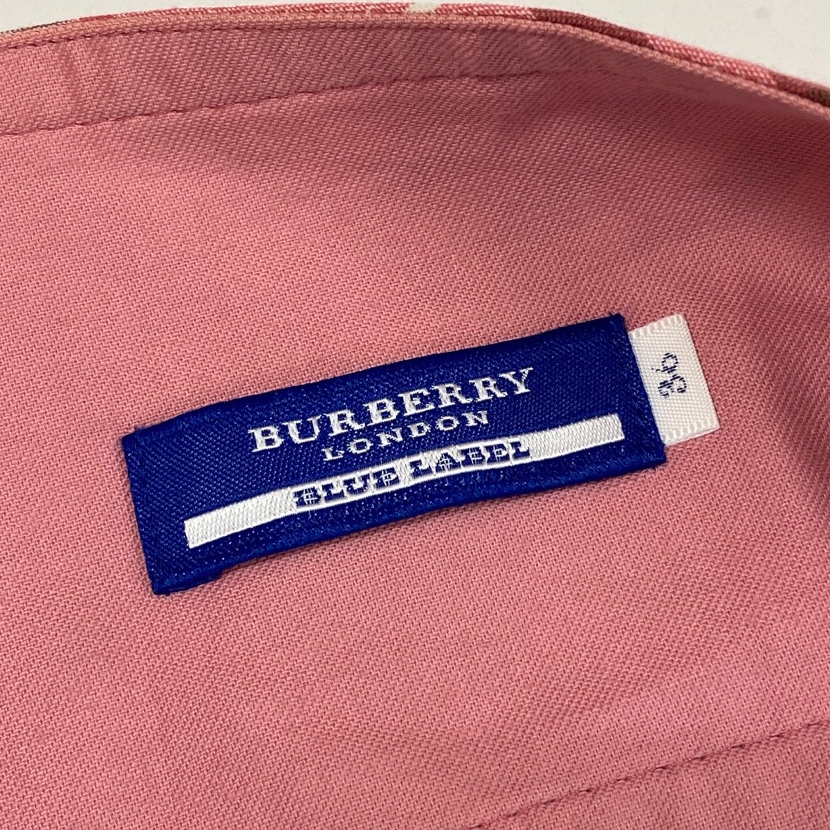 Ig13 BURBERRY LONDON BLUE LABEL バーバリーロンドン ブルーレーベル ノバチェック柄 ミニスカート サイズ36 ピンク レディースo07t