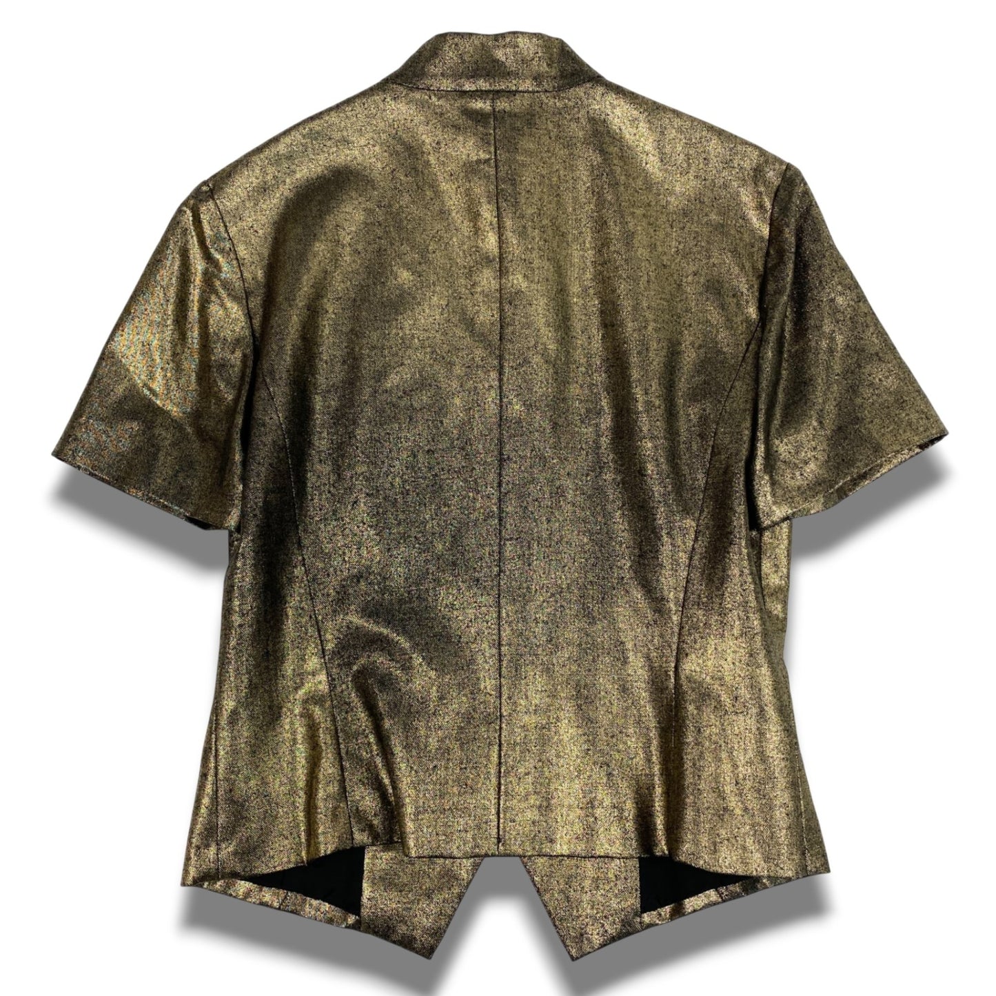 Ab20  Christian Dior クリスチャンディオール 半袖ジャケット ブラウス トップス 装飾ボタン 11 ゴールド レディースu02t