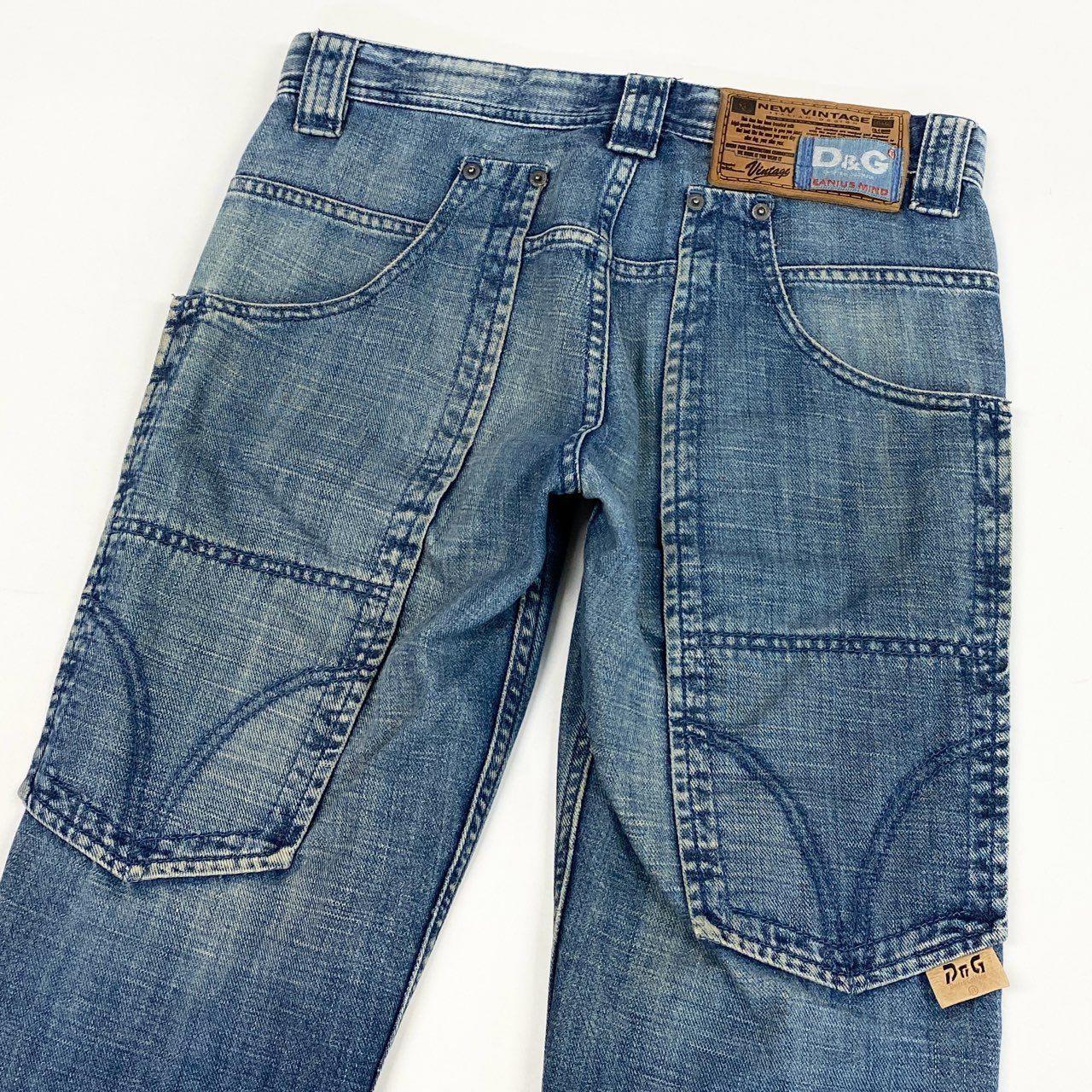 ML19 DOLCE&GABBANA ドルチェアンドガッパーナ 00`s vintage デニムパンツ ジーンズ TIGHT DENIM フロントポケット イタリア製 メンズ 紳士服 30 インディゴブルー コットン100％k02i