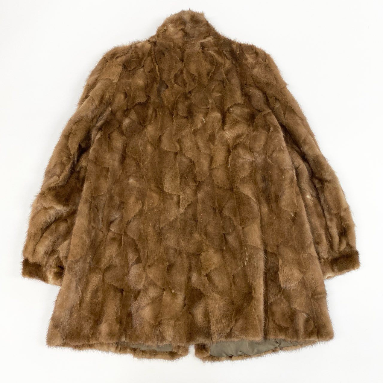 50j24 最高級毛皮 パステルミンク ミンクコート 毛皮コート セミロングコート ライトブラウン ミンクファー レディースu02t