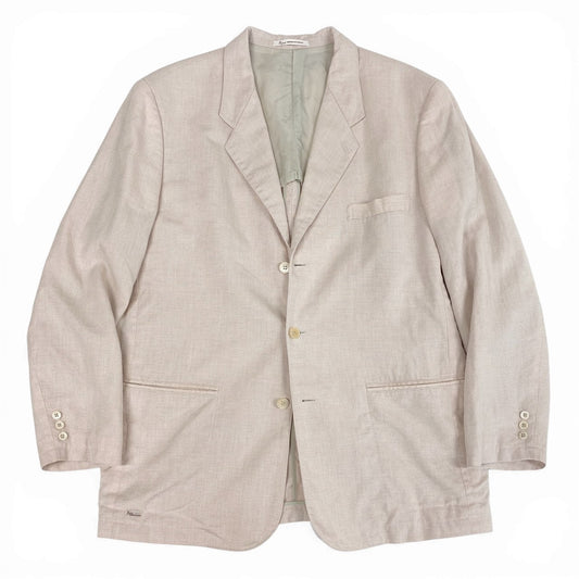 37L22 Papas パパス テーラージャケット サマージャケット 48 ピンク コットンリネン メンズ 紳士服u02t