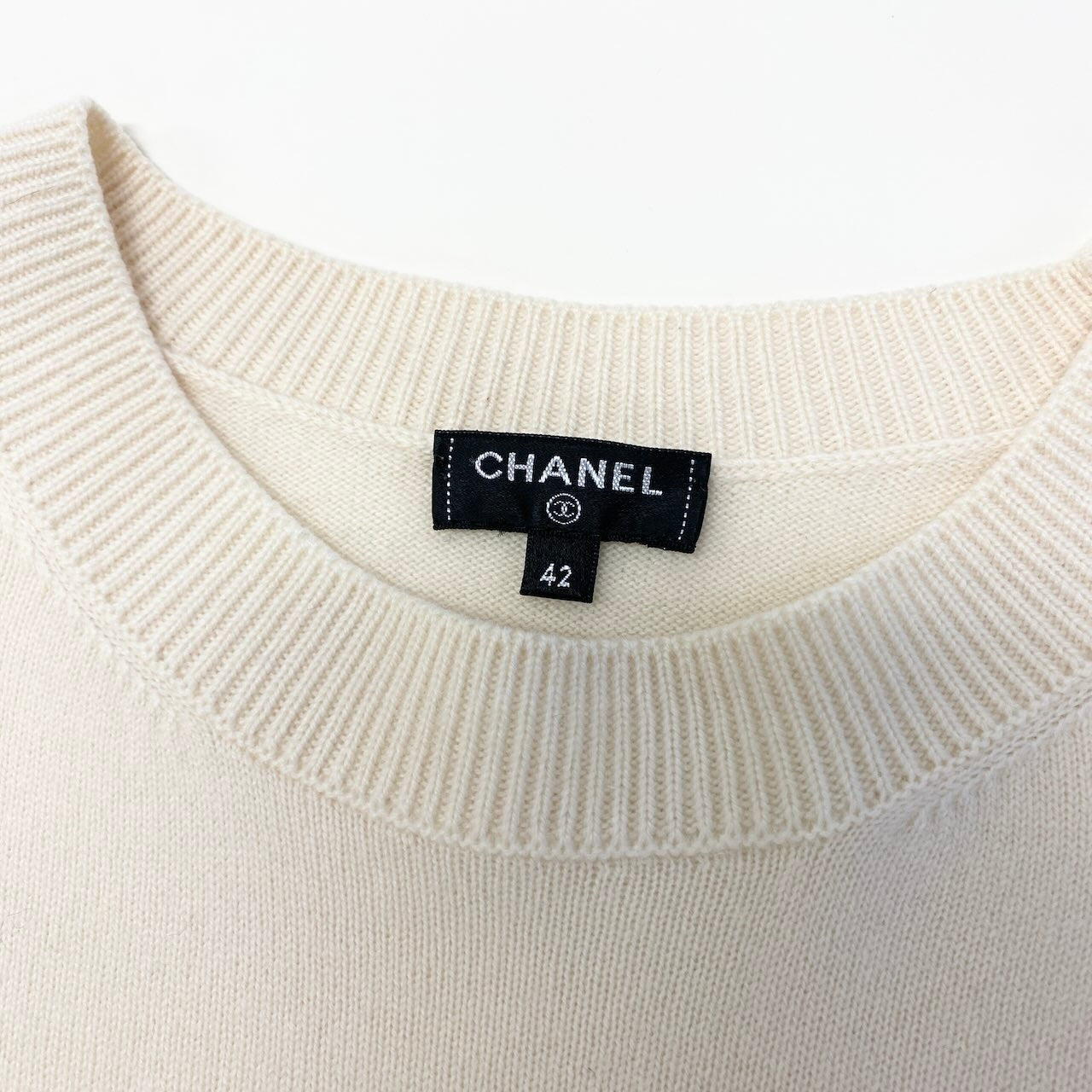 Ce27 CHANEL シャネル LA PAUSA ココマーク カシミヤニット セーター P60439 サイズ42 ホワイト カシミア100％ レディース 女性服ta1