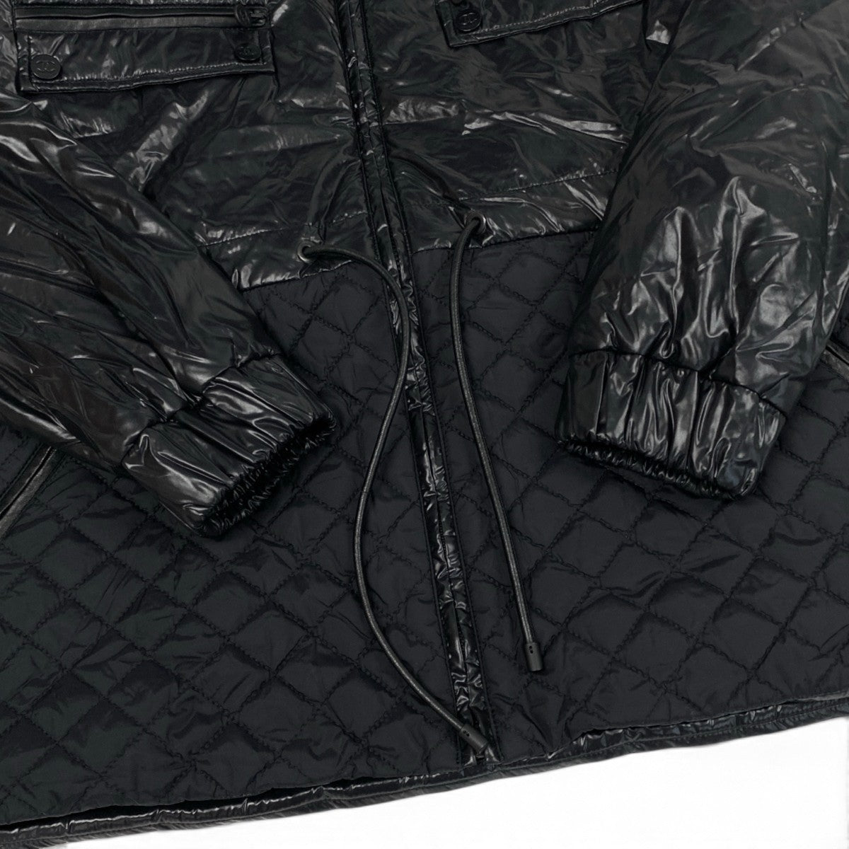 i22 CHANEL シャネル マトラッセ ナイロンジャケット Matelasse Nylon Jacket P44636 Size36 ブラックt18r