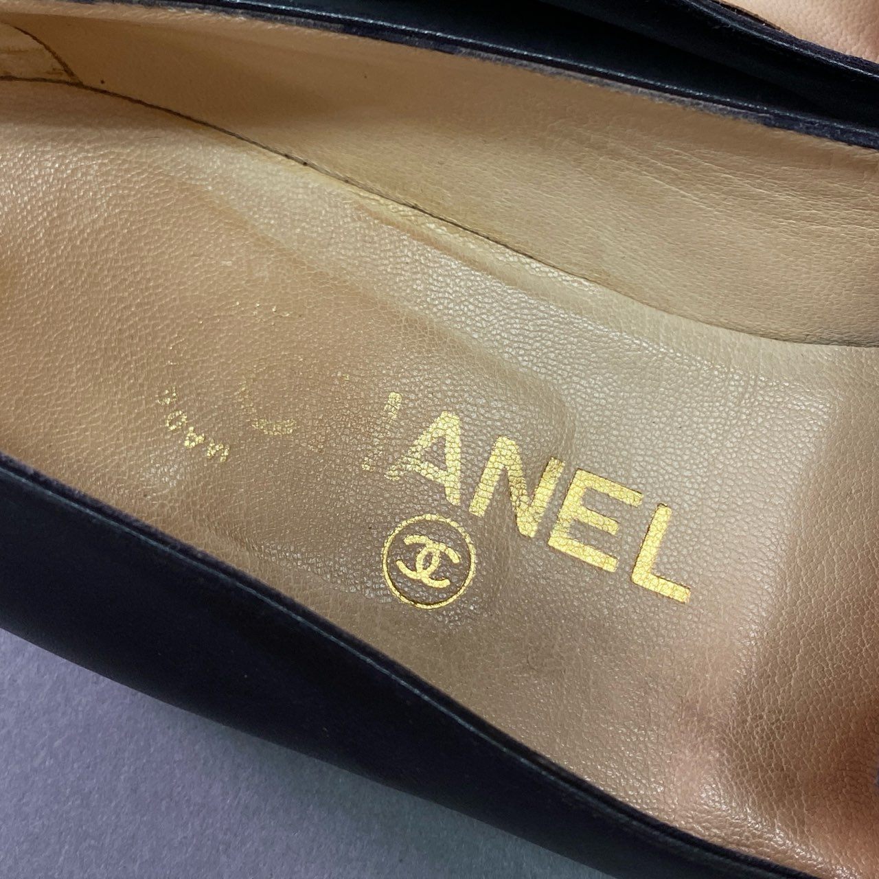 1j24 CHANEL シャネル CC ステッチ ココマーク オペラシューズ 36 ブラック レザー Leather スリッポン ローファー