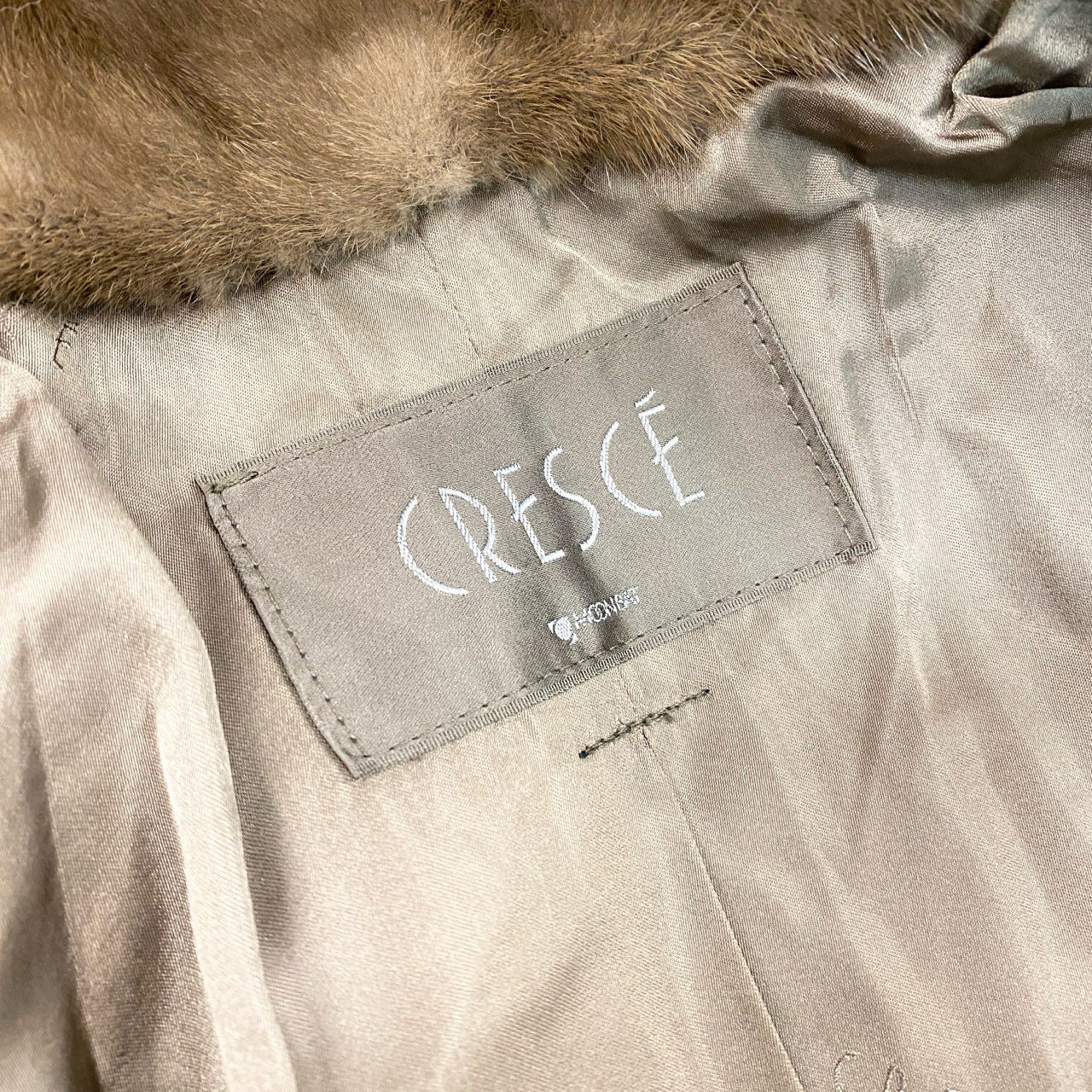 54L4 CRESCE 斜め段デザイン デミバフミンク 着丈110cm 超ロングコート サイズ11号 茶系 最高級本毛皮 MINK FUR リアルファーt18r