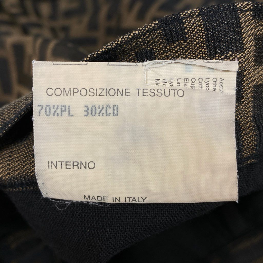 32l24【美品】FENDI フェンディ Vintage ズッカ柄 セットアップ ボトムパンツ ジャケットベスト 42サイズ ベージュ ブラック レディースk02i