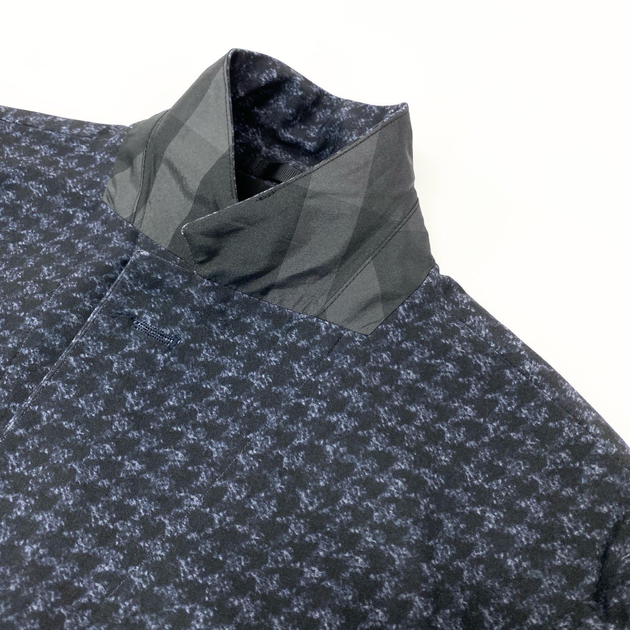 10k11 BLACK LABEL CRESTBRIDGE ブラックレーベルクレストブリッジ  テーラードジャケット アンコンジャケット 千鳥格子 ウォッシャブル ストレッチ メンズ 紳士服 S ブラック ネイビーu02t