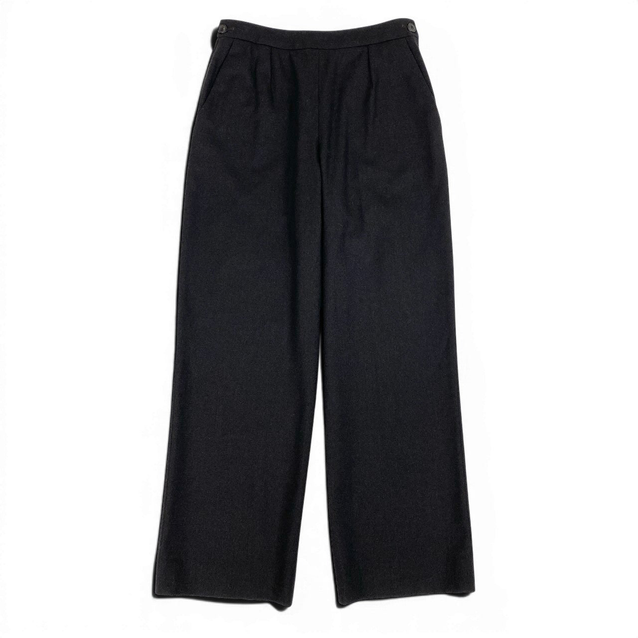25e14 HERMES エルメス マルジェラ期 サイドジップ ワイドスラックスパンツ サイズ36 ダークブラウン レディース Hemes by Margielak02i