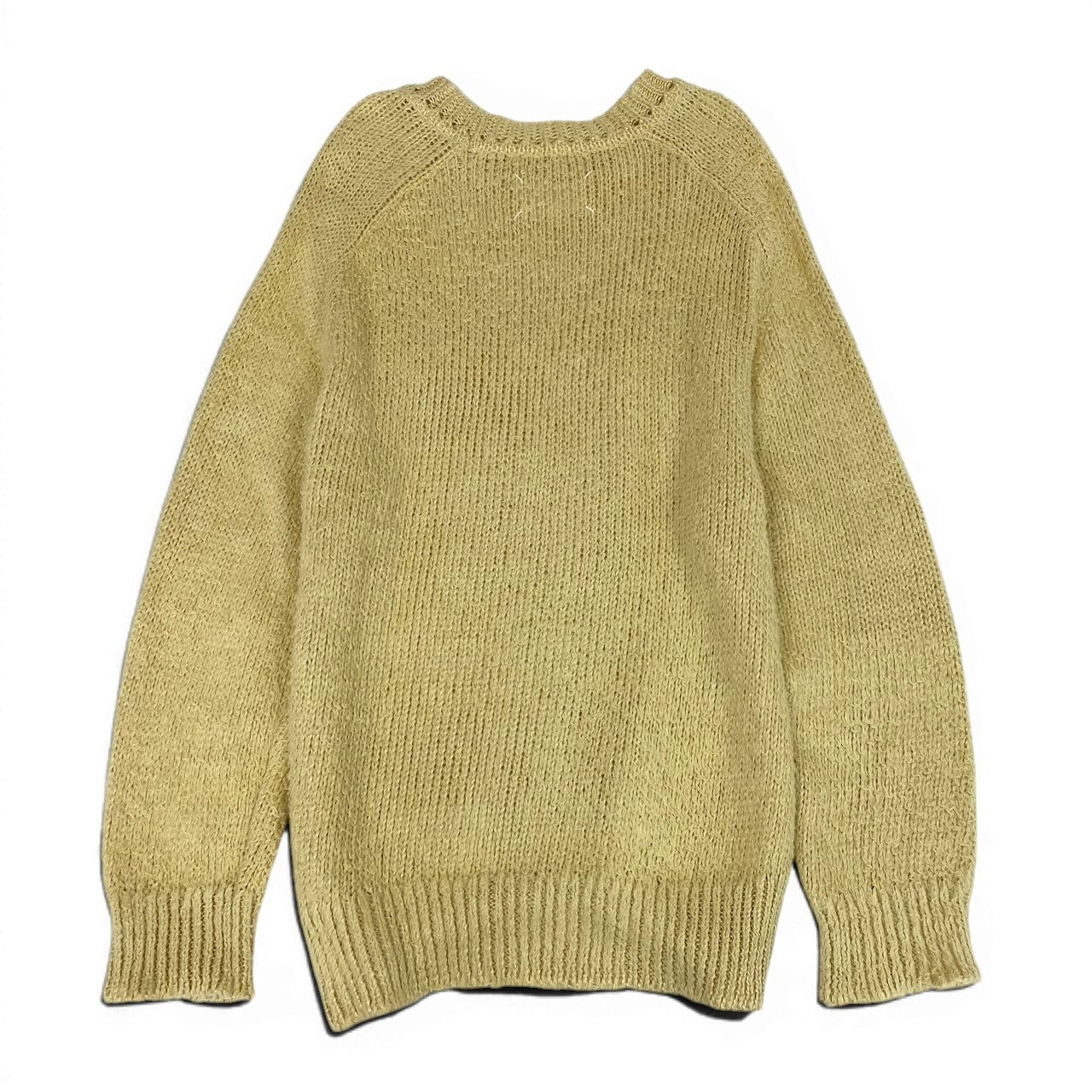Md23  Maison Margiela メゾンマルジェラ リネン オーバーサイズ ブラッシュドセーター ローゲージニット  S50HL0007 サイズS イエロー リネン100％ メンズ 紳士服o07t