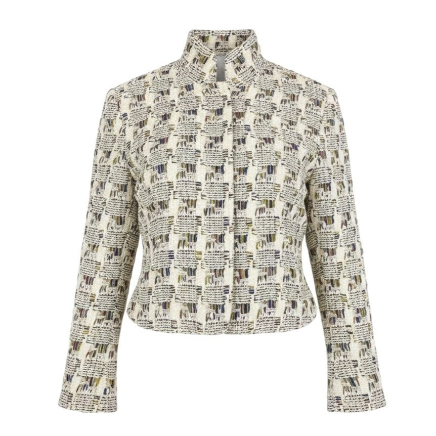 h31 【美品】CHANEL ファンシーツイード リバーシブル オーバージャケット P58258 38サイズ マルチカラー レディース 女性用k02i