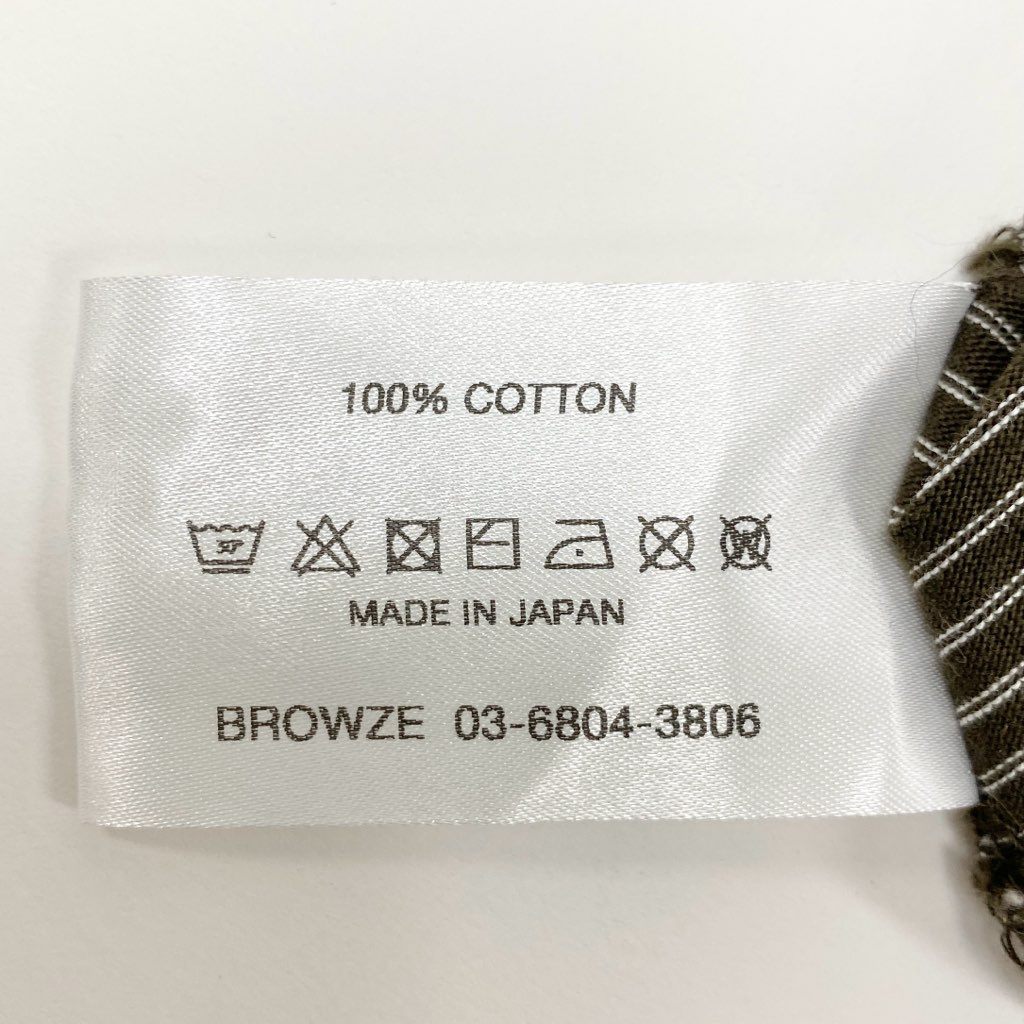 6l25【美品】The Ennoy Professional エンノイプロフェッショナル ピンボーダー ロングスリーブTシャツ ロゴ刺繍 AW21BRENCT01AM Lサイズ ブラウン コットン100％ レディースu02t