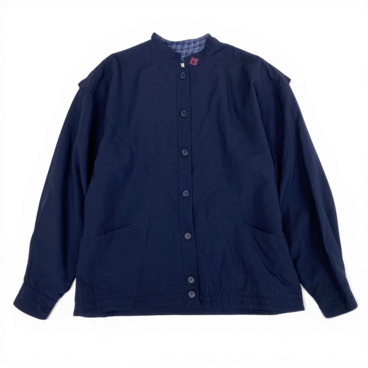 Ec27 Christian Dior クリスチャンディオール ロングスリーブシャツ トップス カットソー CDロゴ刺繍 Mサイズ ネイビー ウール100％ レディース 女性用u02t