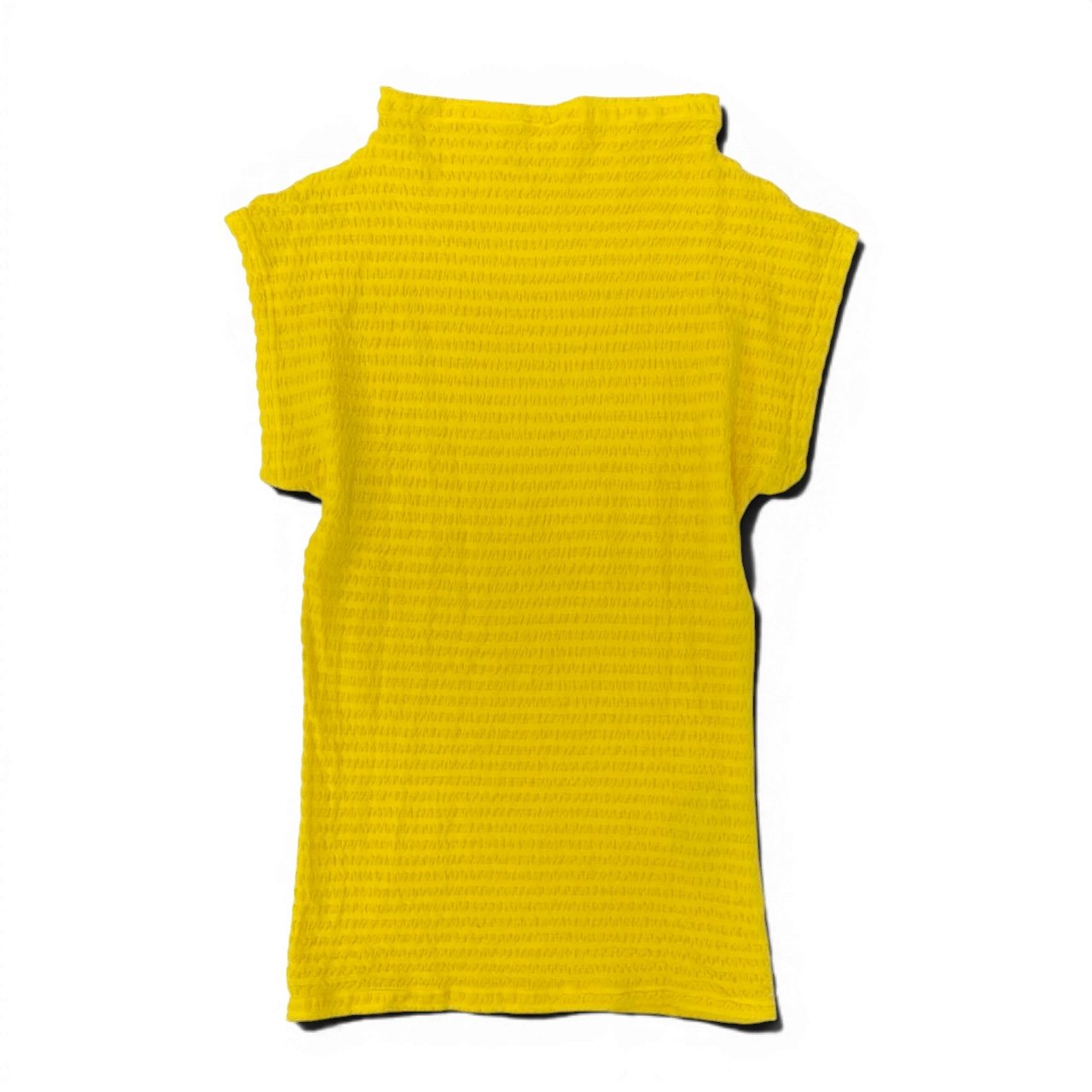 Af9 A-POC ABLE ISSEY MIYAKE エイポックエイブルイッセイミヤケ ストレッチ 半袖カットソー ショートスリーブ トップス 日本製 AP33JJ405 2 イエロー ウール ナイロン レディースo07t