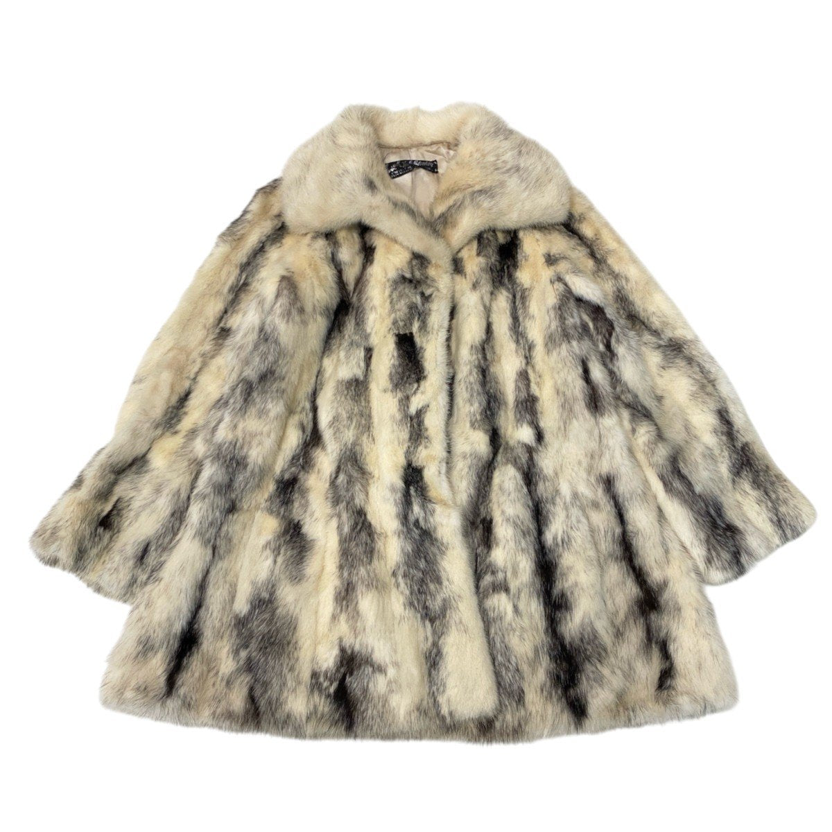 44i24 クロスミンク ファーコート サイズF アイボリー 本毛皮 Cross Mink Fur Coat リアルファーt18r