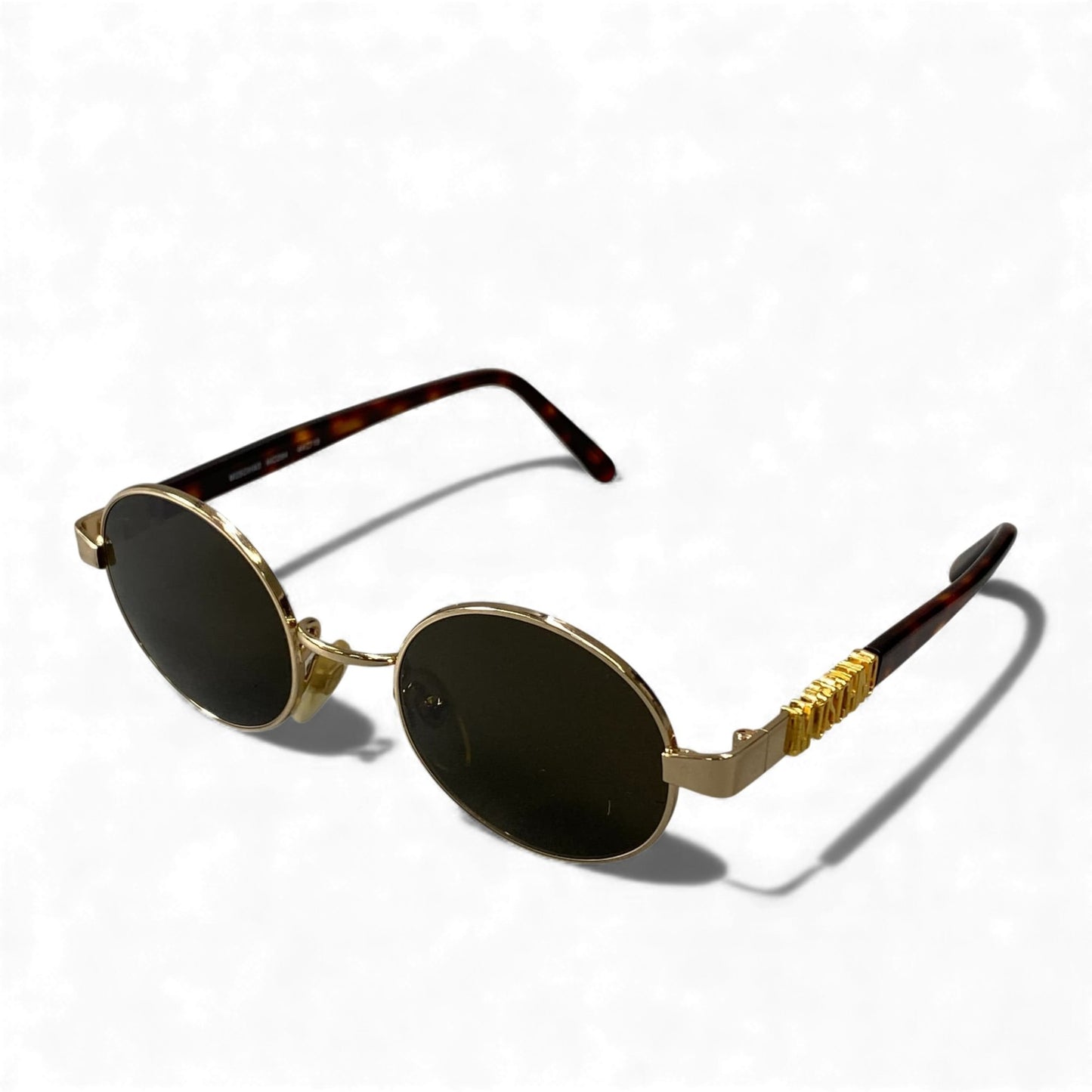 l14 MOSCHINO モスキーノ ラウンド 丸形 サングラス MC284 44□19 ブラウン アイウェア 眼鏡 メガネt18r