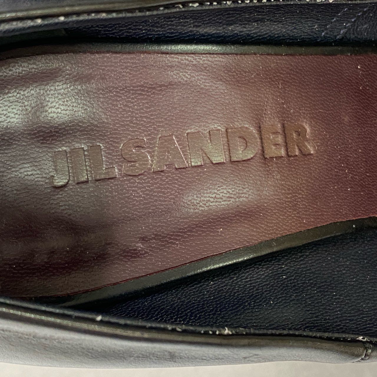 6a5 JIL SANDER ジルサンダー シャークソール レザーパンプス 37 1/2 ブラック Leather イタリア製 シューズ 靴