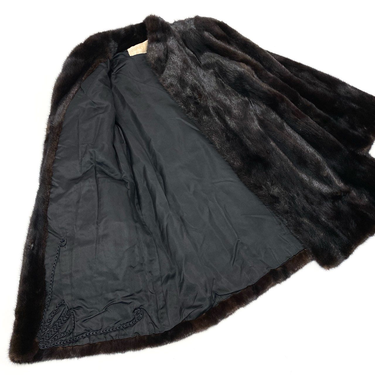 11k28 carven fur カルヴェン ファー マホガニーミンク ミンクコート 毛皮コート セミロングコート ダークブラウン ミンクファー レディースu02t
