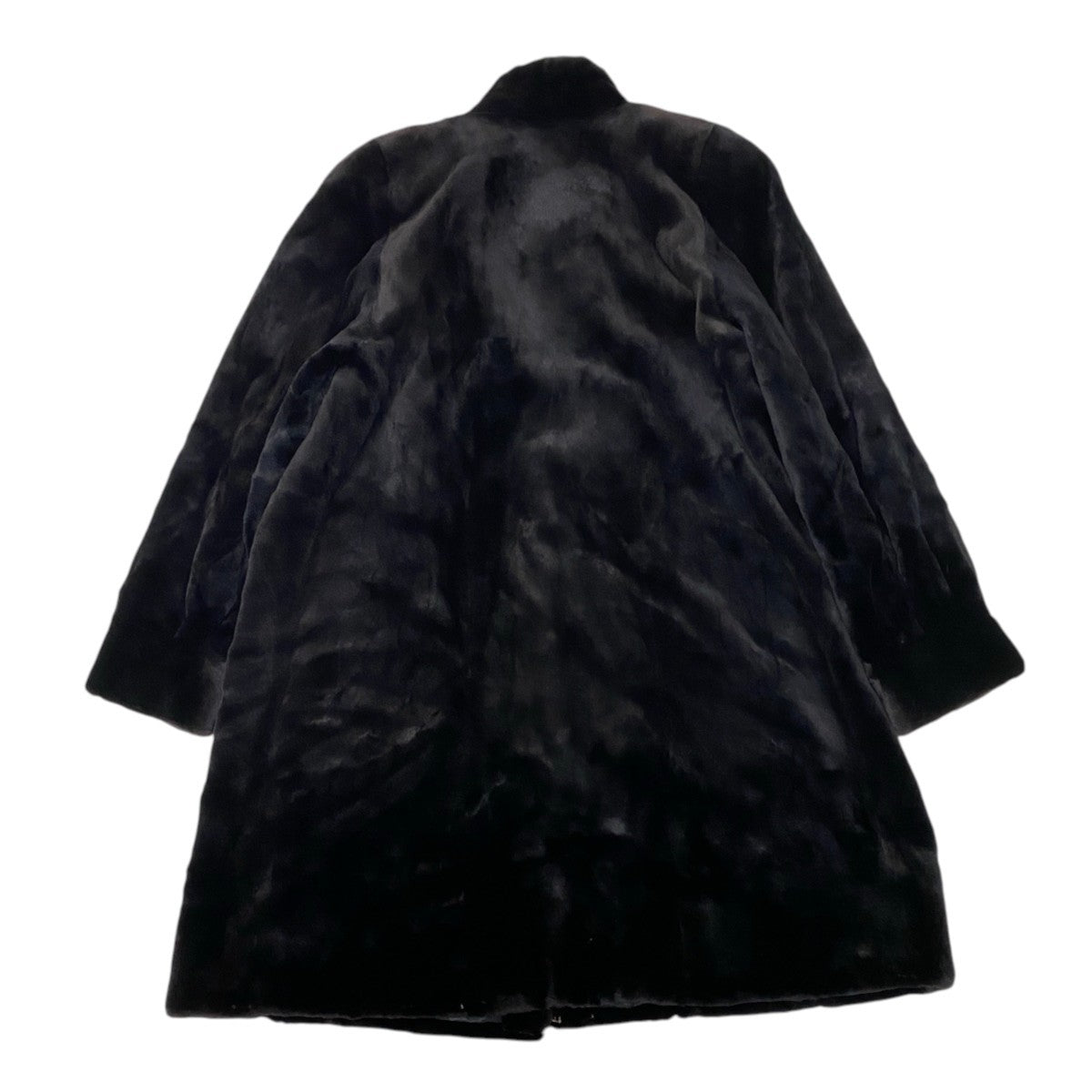 76i24 シェアードミンク ロングコート サイズF ブラック 本毛皮 Shared Mink Fur Long Coat リアルファーt18r