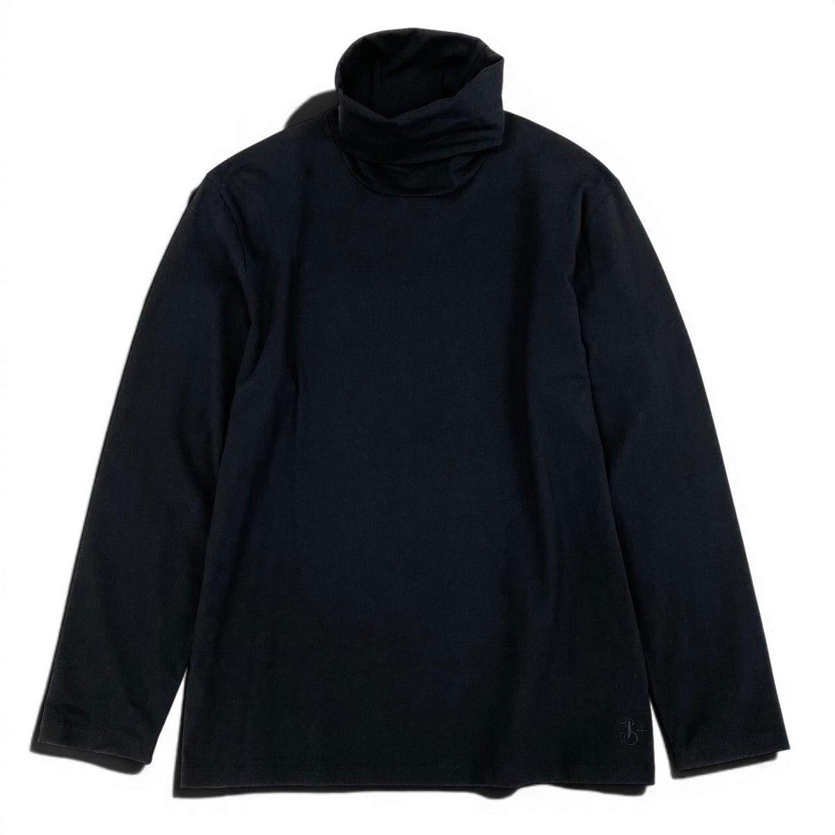 20d18 JILSANDER+ ジルサンダープラス ストレッチカットソー ロングスリーブハイネックTシャツ 刺繍 トップス Lサイズ ブラック メンズ 男性用u02t