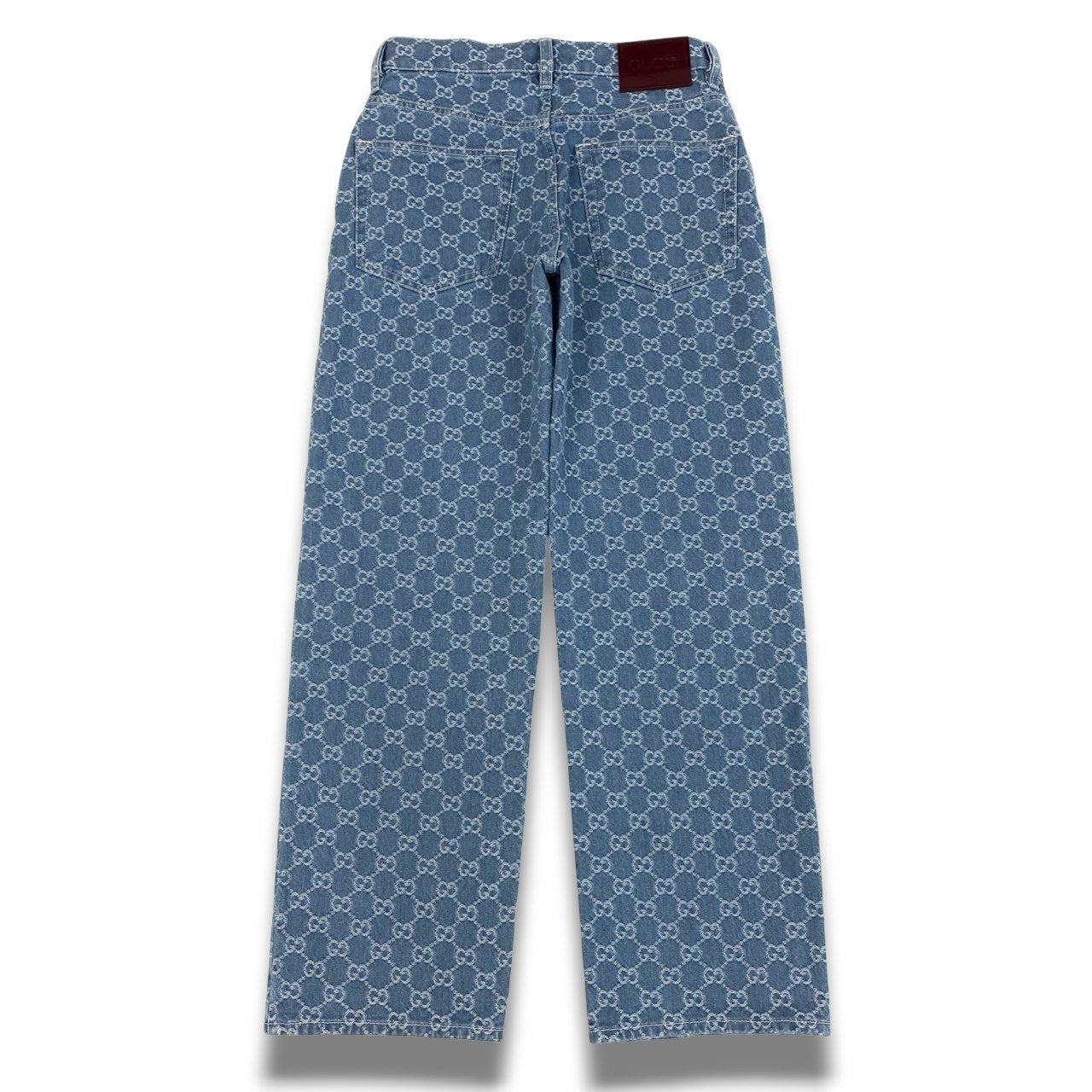 Ic16 【未使用品】GUCCI グッチ GGコットンデニムジャガードパンツ デニムパンツ サイズ24 インディゴ レディース ボトムk02i