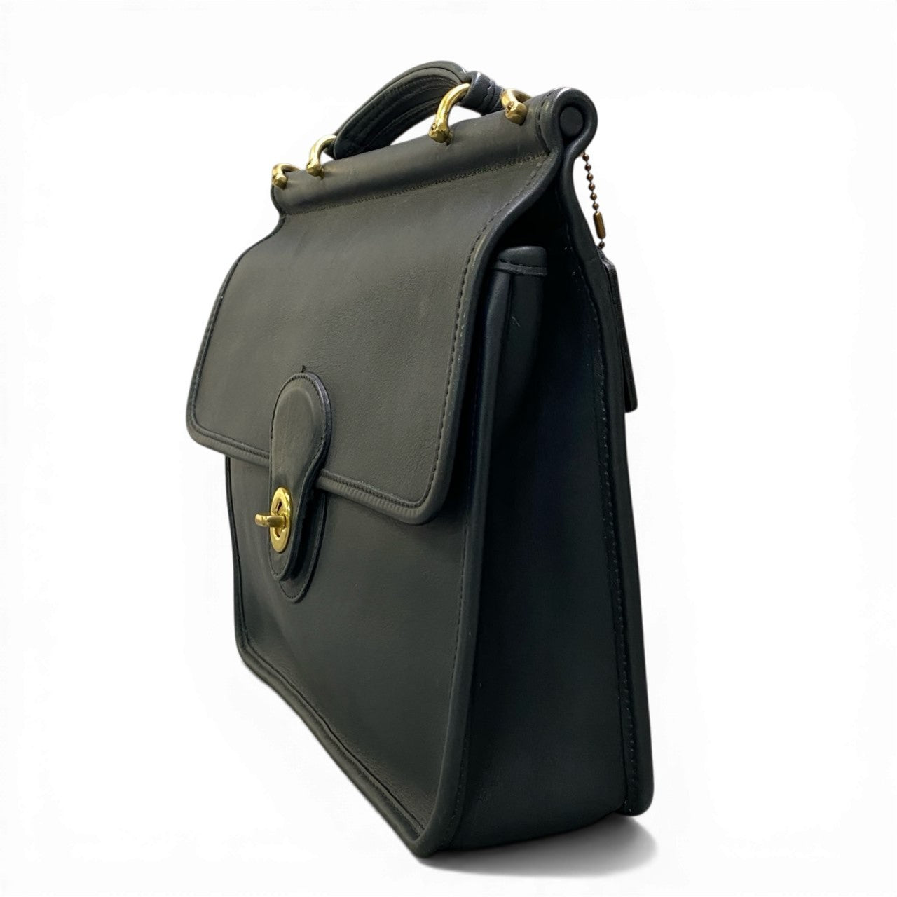 Cc24 COACH オールドコーチ ウィリス ターンロック ショルダーバッグ 9927 ネイビー レザー 2WAYt18r