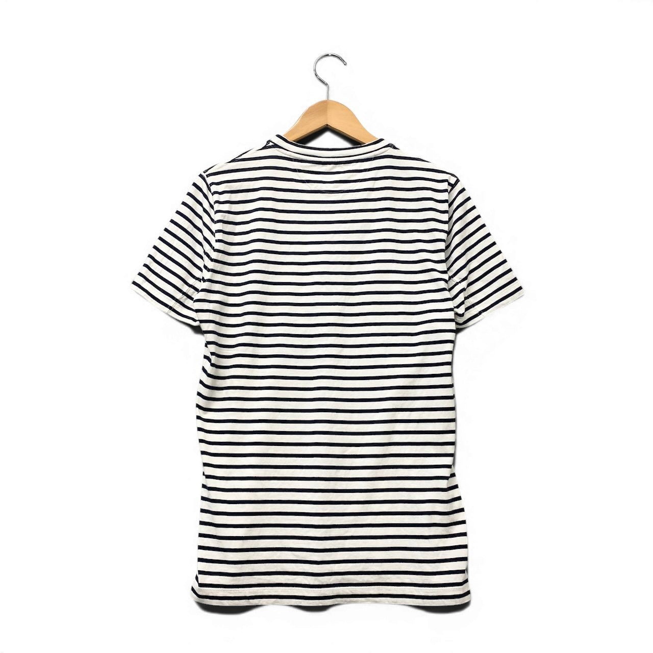32g2 BRUNELLO CUCINELLI ブルネロクチネリ SLIM FIT レイヤード ボーダーTシャツ 半袖カットソー サイズS ホワイト ネイビー コットン100％ メンズ 紳士服u02t