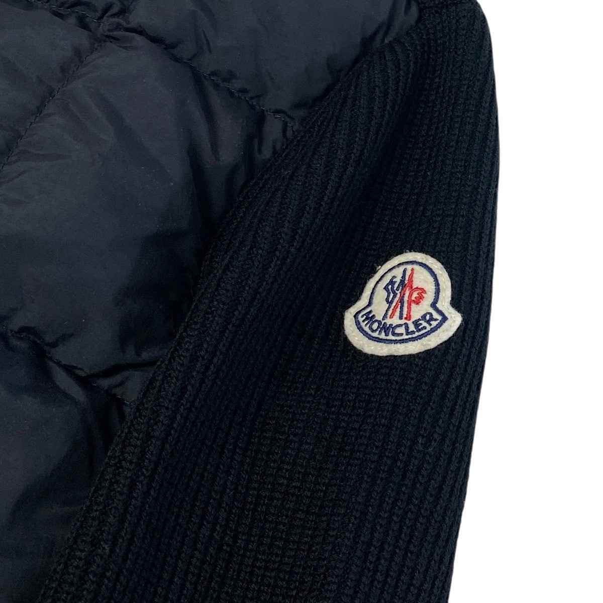 Ij23【極美品】MONCLER CARDIGAN TRICOT ニットダウンジャケット アウター G20939B00019 M1131 Sサイズ ブラック ナイロン ウール レディース 女性用k02i