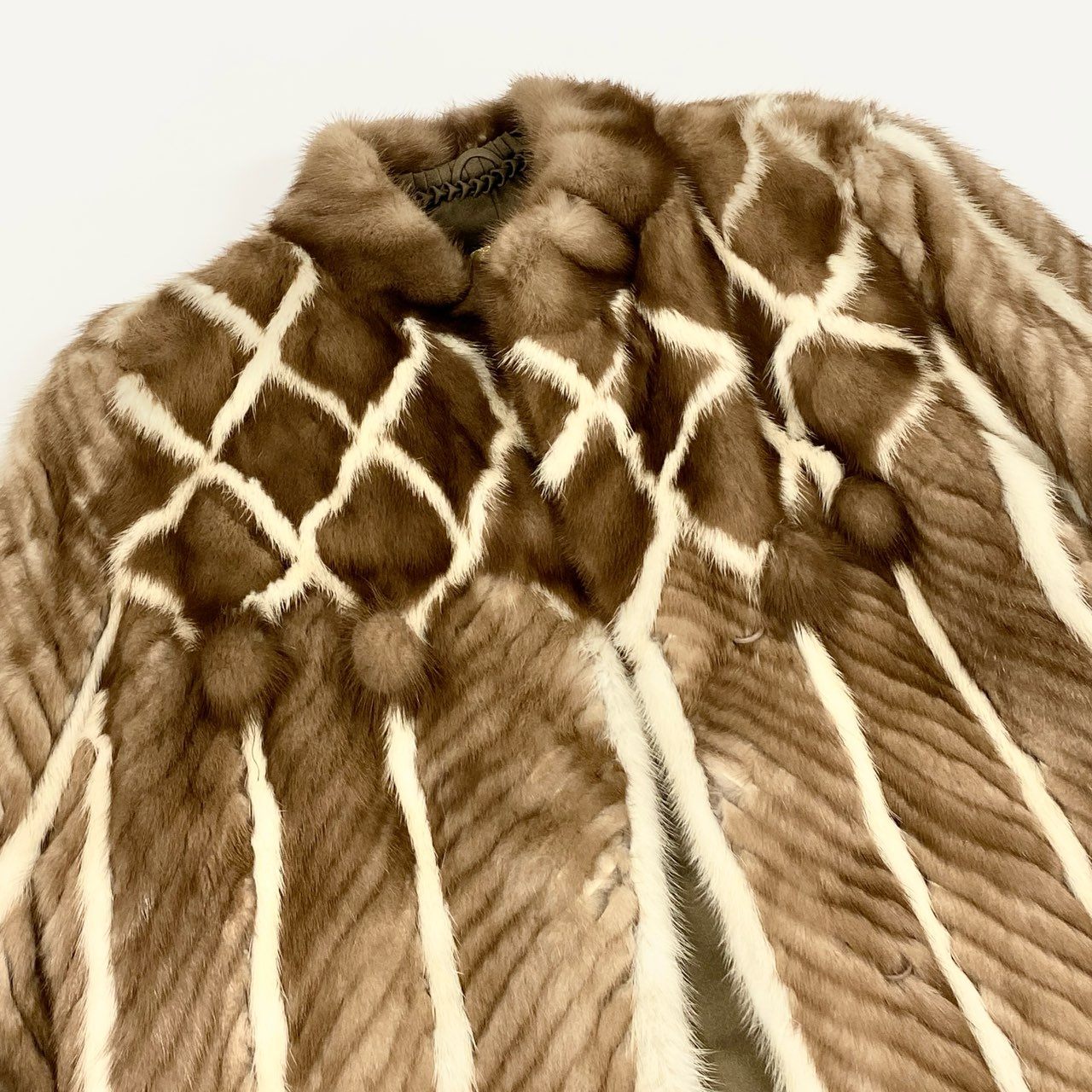 50j24 SAGA MINK サガミンク レアデザイン ミンクコート 毛皮コート パールミンク パステルミンク 11 オフホワイト ライトブラウン ミンクファー レディースu02t