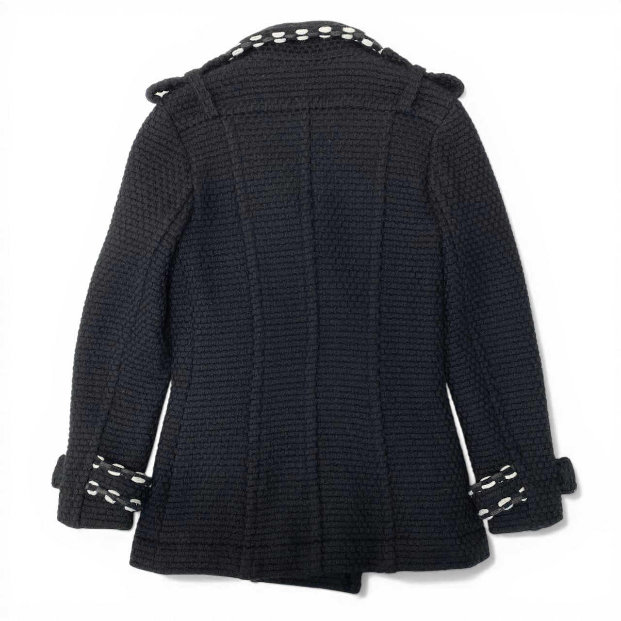 C CHANEL シャネル ビンテージ 1994A ツイードニットピーコート ココマーク P39397V28326 36サイズ ブラック ウール100％ レディース 女性用nu1