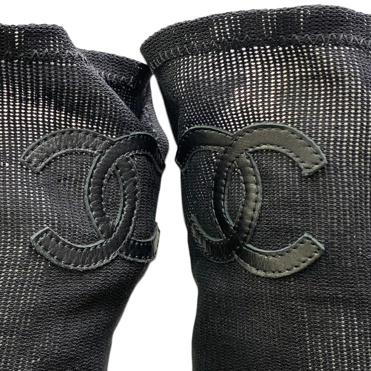 i1 CHANEL シャネル メッシュ パンプス ココマーク サイズ36 ブラック レディースk02i
