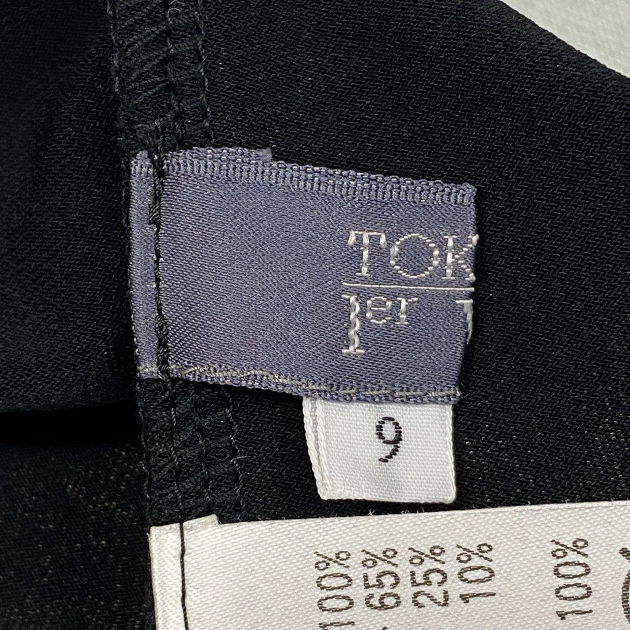 3k19《美品》 TOKUKO 1er VOL トクコプルミエヴォル ロングワンピース シャツワンピース 前開き Aライン プリント 9 ブラック レディースu02t