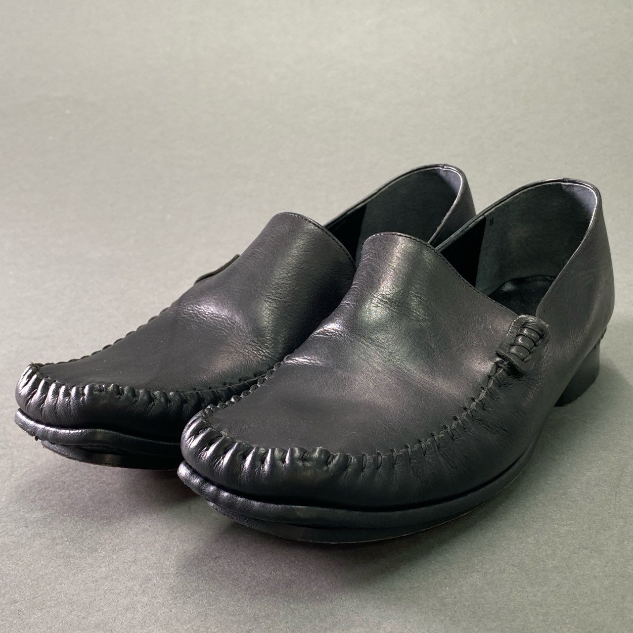 3f10 Y's ワイズ Yhoji Yamamoto ヨウジヤマモト レザーシューズ モカシンシューズ サイズ6 ブラック レザー レディース デザイナーズ 靴