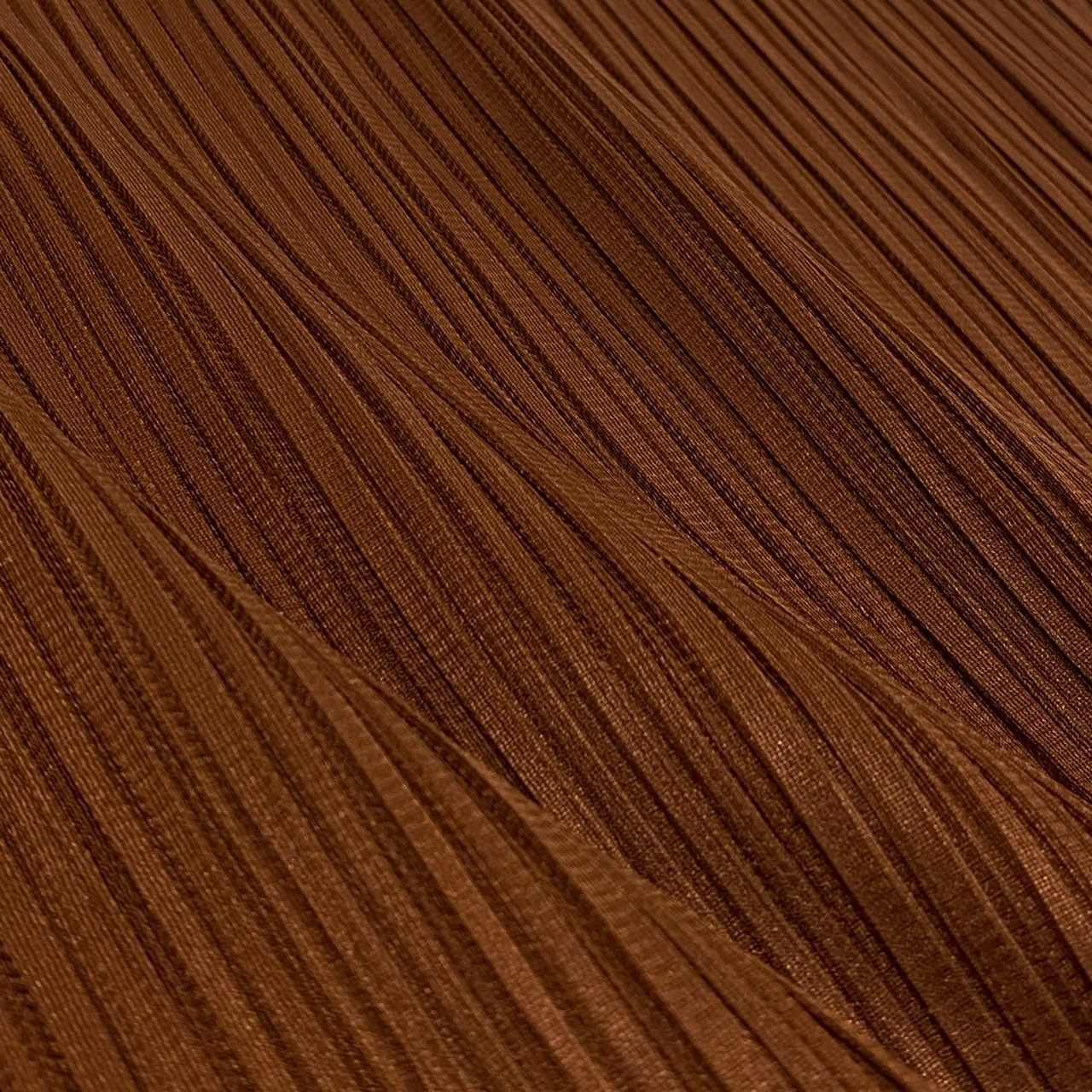 49L9 【美品】PLEATS PLEASE プリーツプリーズ ハイネックノースリーブカットソー プリーツ スリット 3サイズ ブラウン ポリエステル100％ レディースo07t