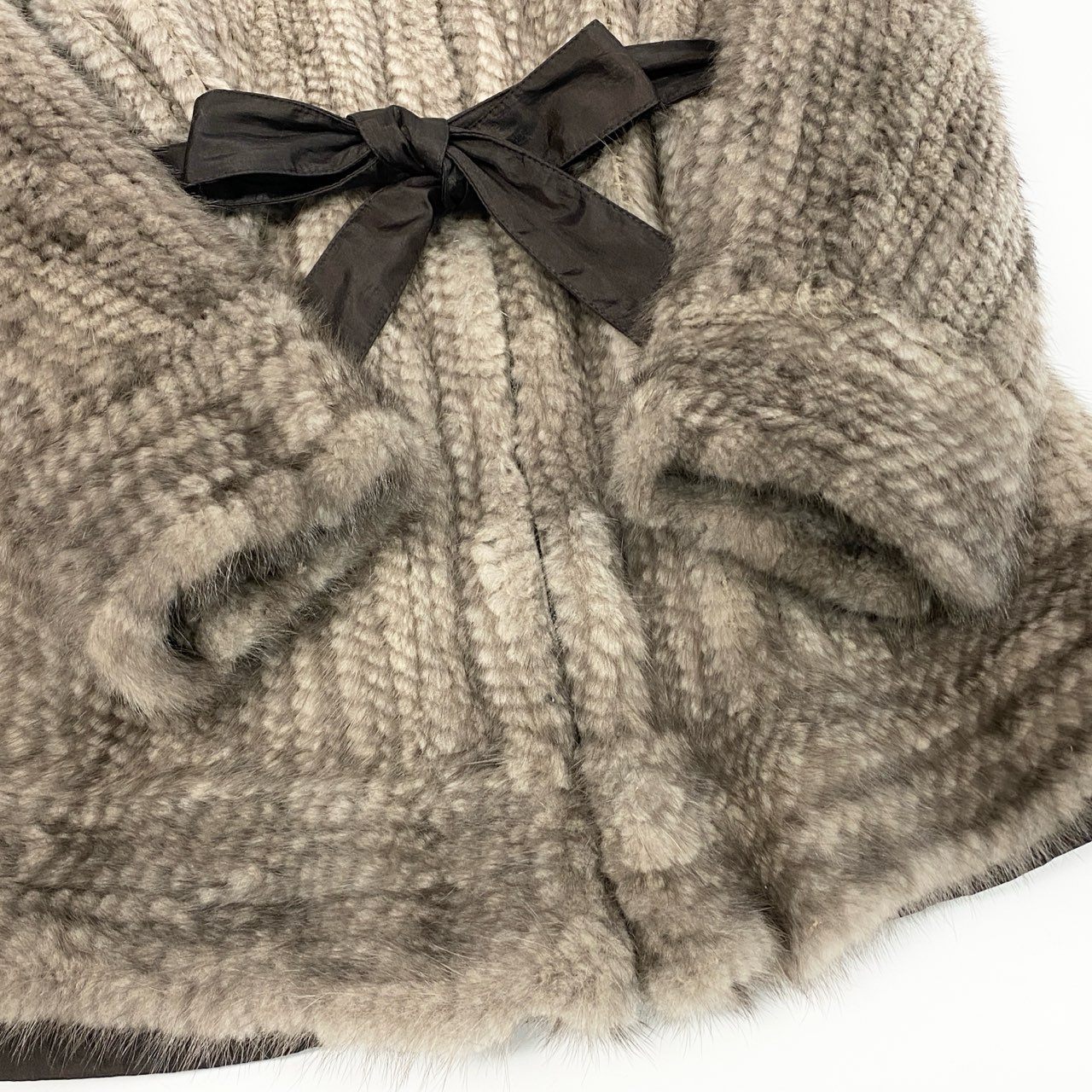 84b3 スペイン製 サファイアミンク フード付 リバーシブルコート サイズ38 シルバーグレー 本毛皮 Sapphire Mink Fur Coatt18r